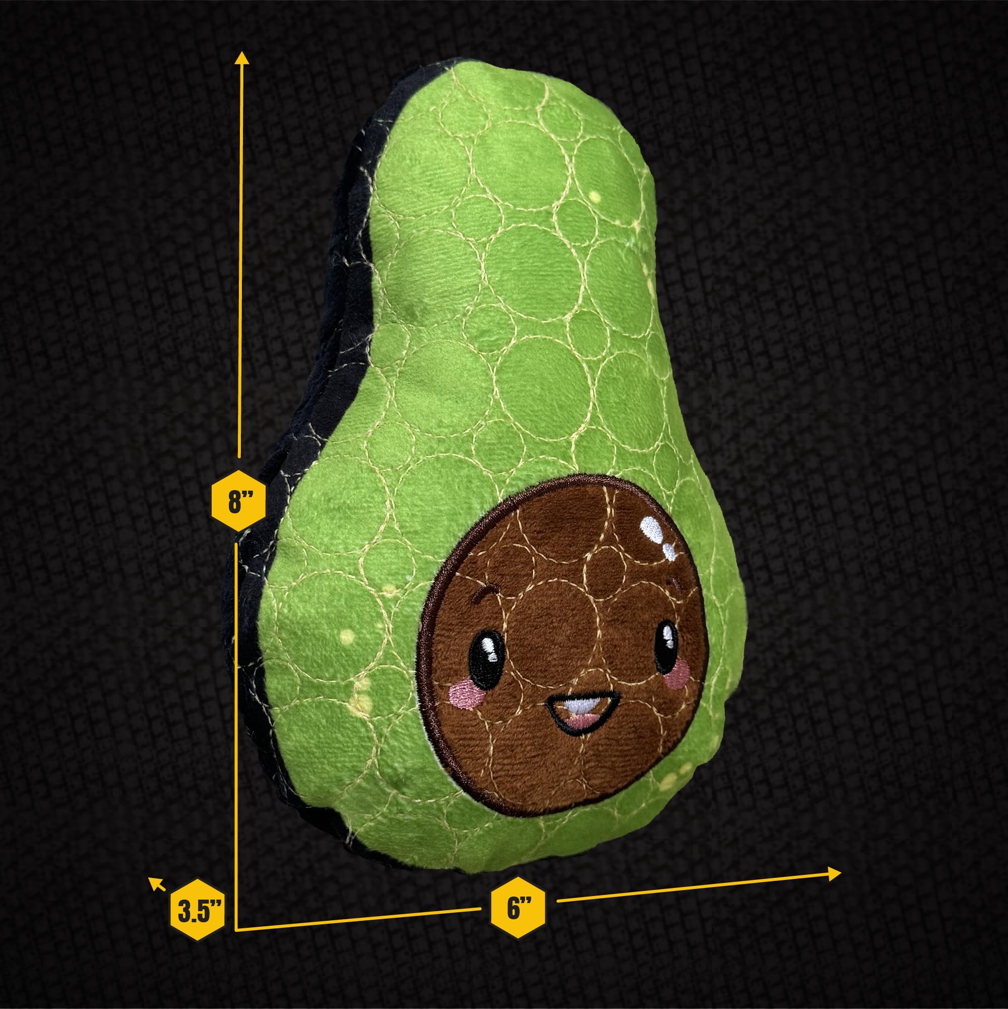 Bite Force - Durable & Strong Dog Toy Avocado Squeaker, Kevlar-Reinforced for Aggressive Chewers for Small Medium Large Dogs - G