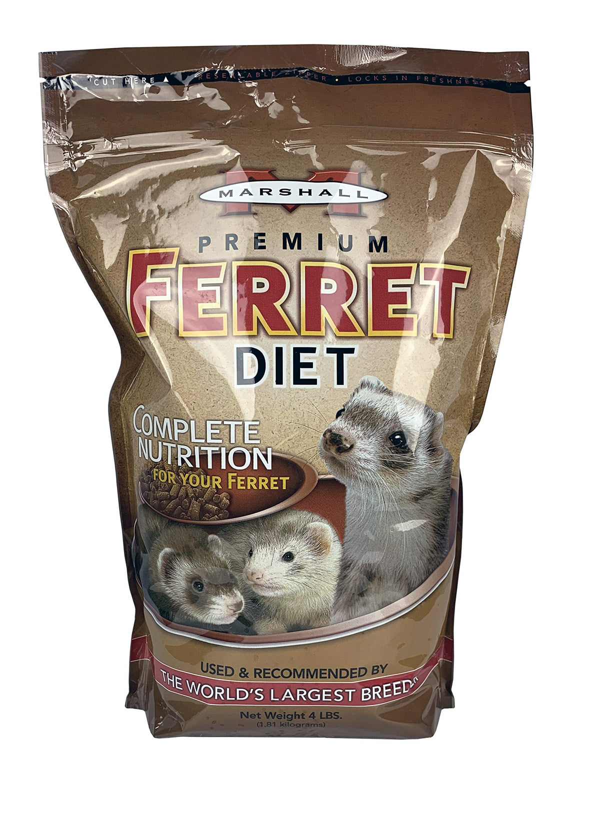 Marshall Pet Products Premium Ferret Diet Dry Food, 4 lbs - Balanced Nutrition for Ferret Health, Supports Digestion, Muscle Mai