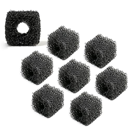 Zeepet Cat Water Fountain Filters Replacements For D60, 8Pcs Replacement Carbon Filters And 4Pcs Black Foam Filters For 100Oz/3L Stainless Steel Pet Water Fountain (8Pcs Black Filters)