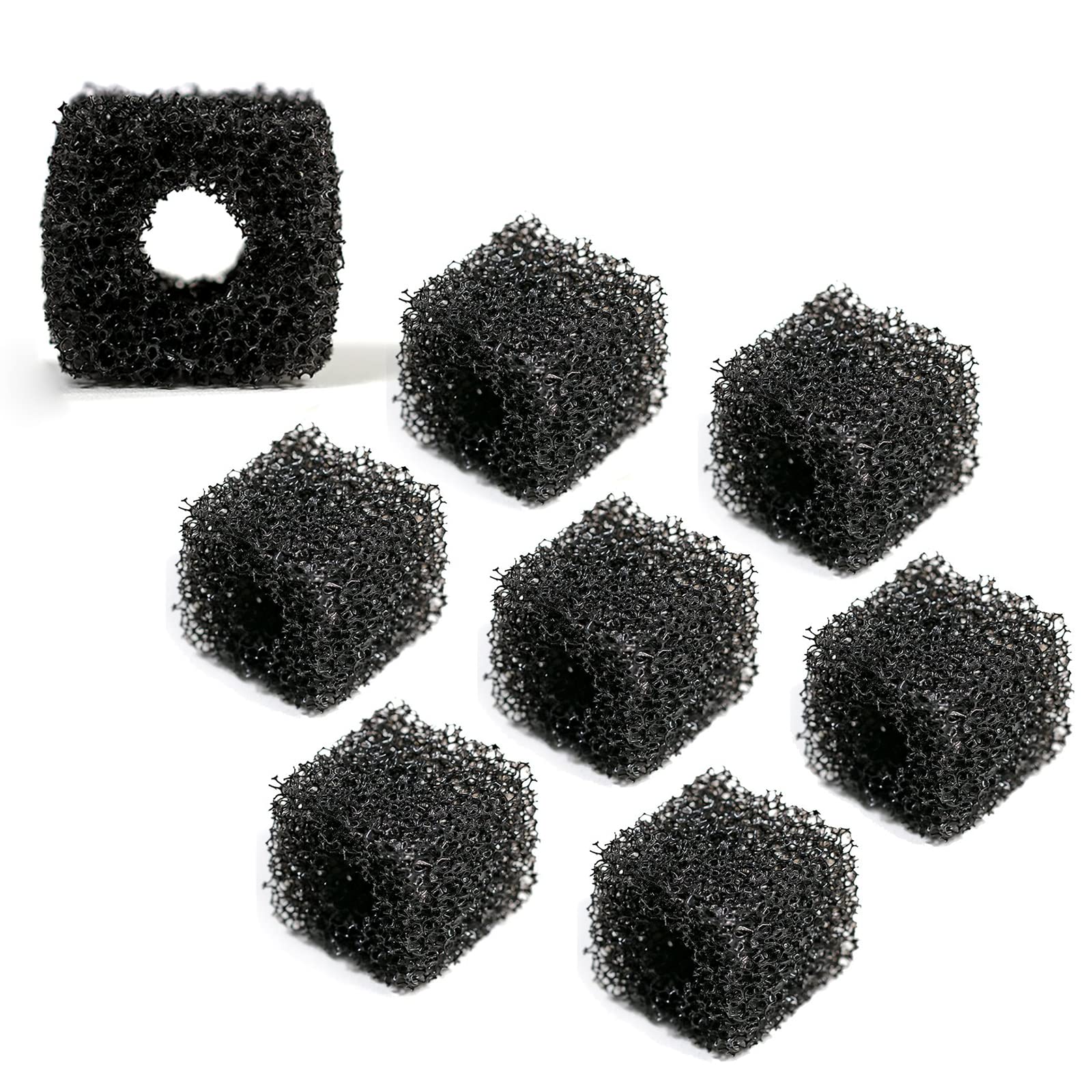Zeepet Cat Water Fountain Filters Replacements For D60, 8Pcs Replacement Carbon Filters And 4Pcs Black Foam Filters For 100Oz/3L Stainless Steel Pet Water Fountain (8Pcs Black Filters)