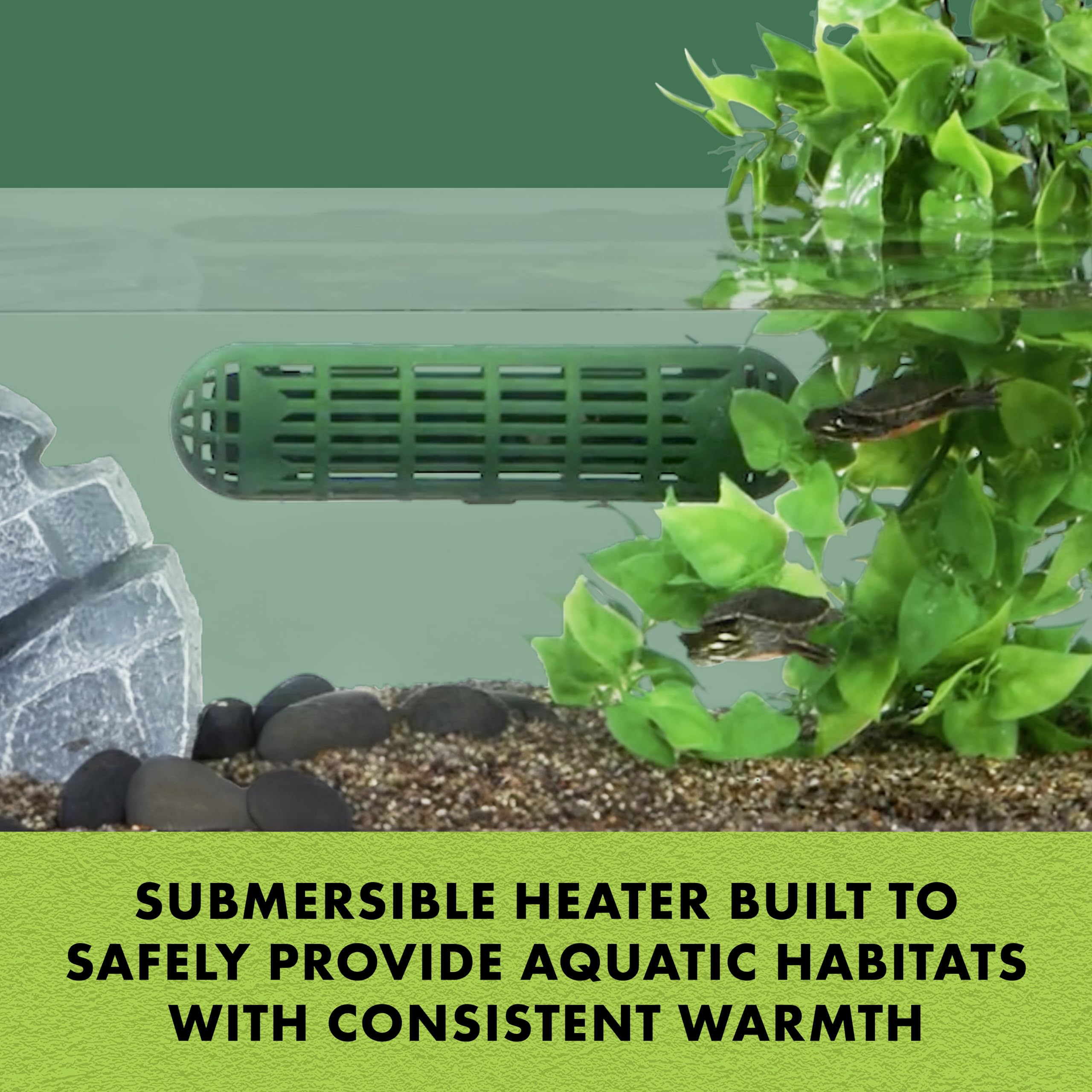 Zilla Aquatic Reptile Heater, 100W Fully Submersible, Auto Shut-Off for Terrariums up to 40 Gallons