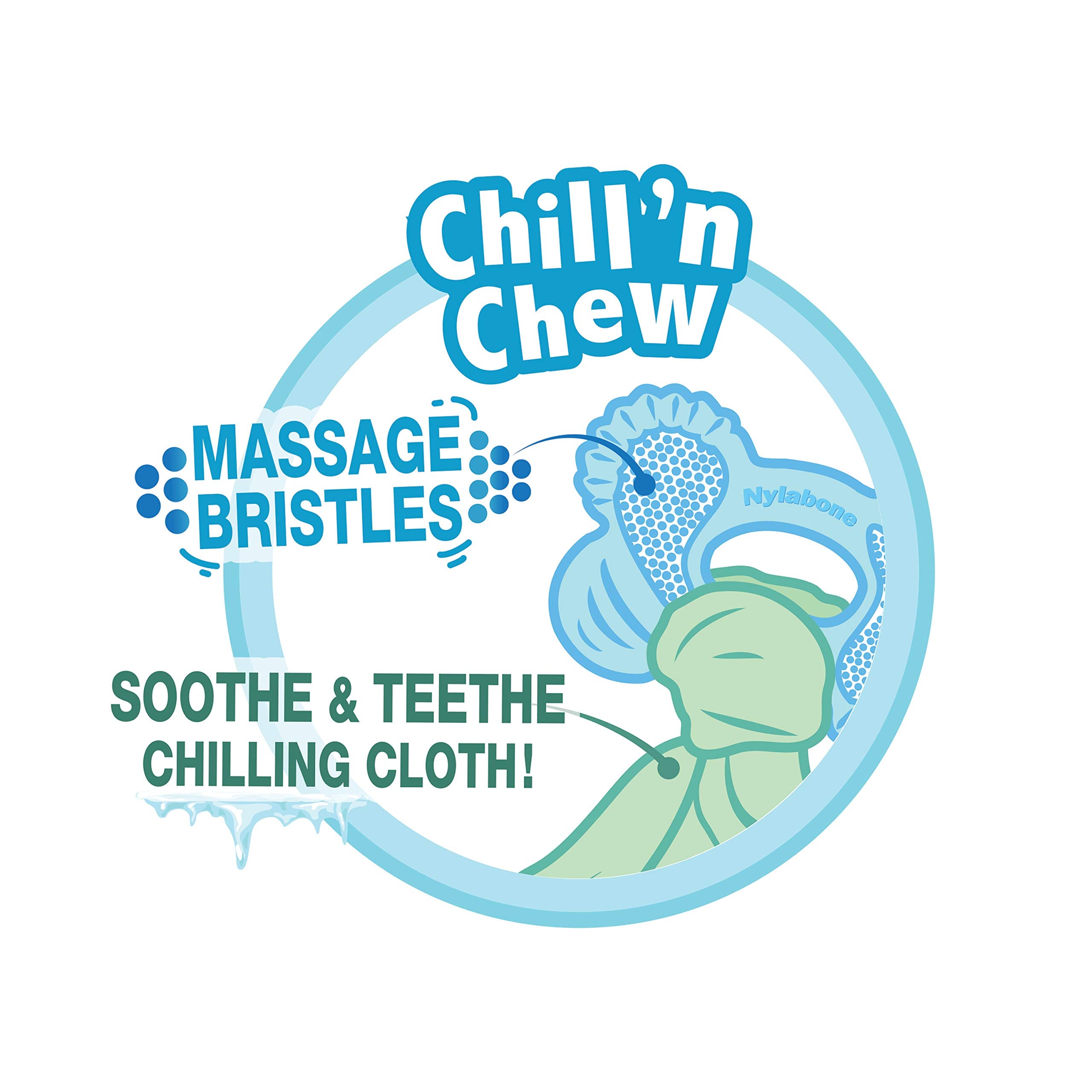 Nylabone Freezer Bone Puppy Chew Toy, Soothing Teething Toys For Puppies, Rubber & Terry Cloth, Peanut Butter Flavor, Small - Up To 25 Lbs, 1 Count