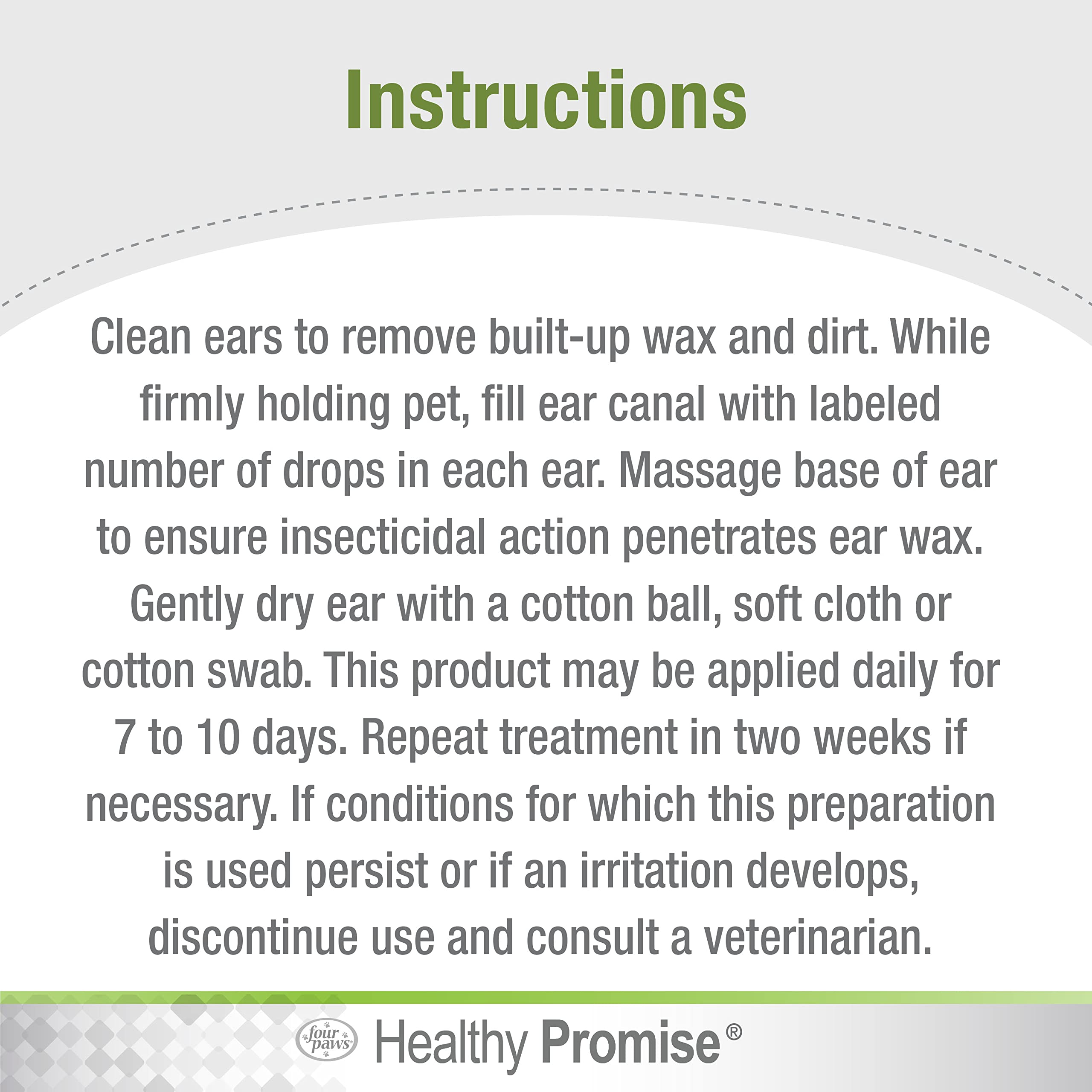 Four Paws Healthy Promise Soothing Aloe Ear Mite Remedy Solution for Cats, Odor Reducing & Itch Relief, 0.75 Fl. Oz.