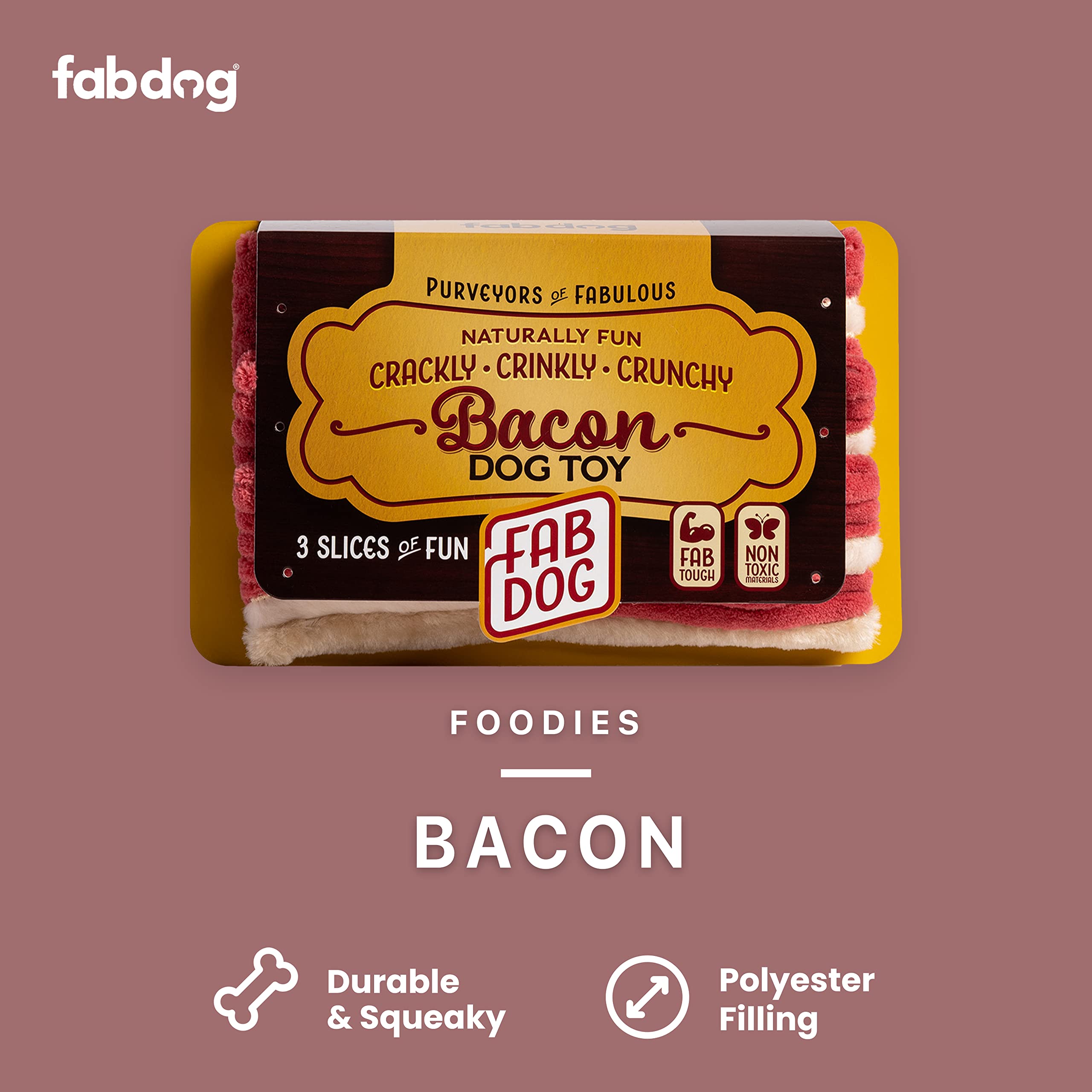 Fabdog Dog Packaged Bacon 3 Pack
