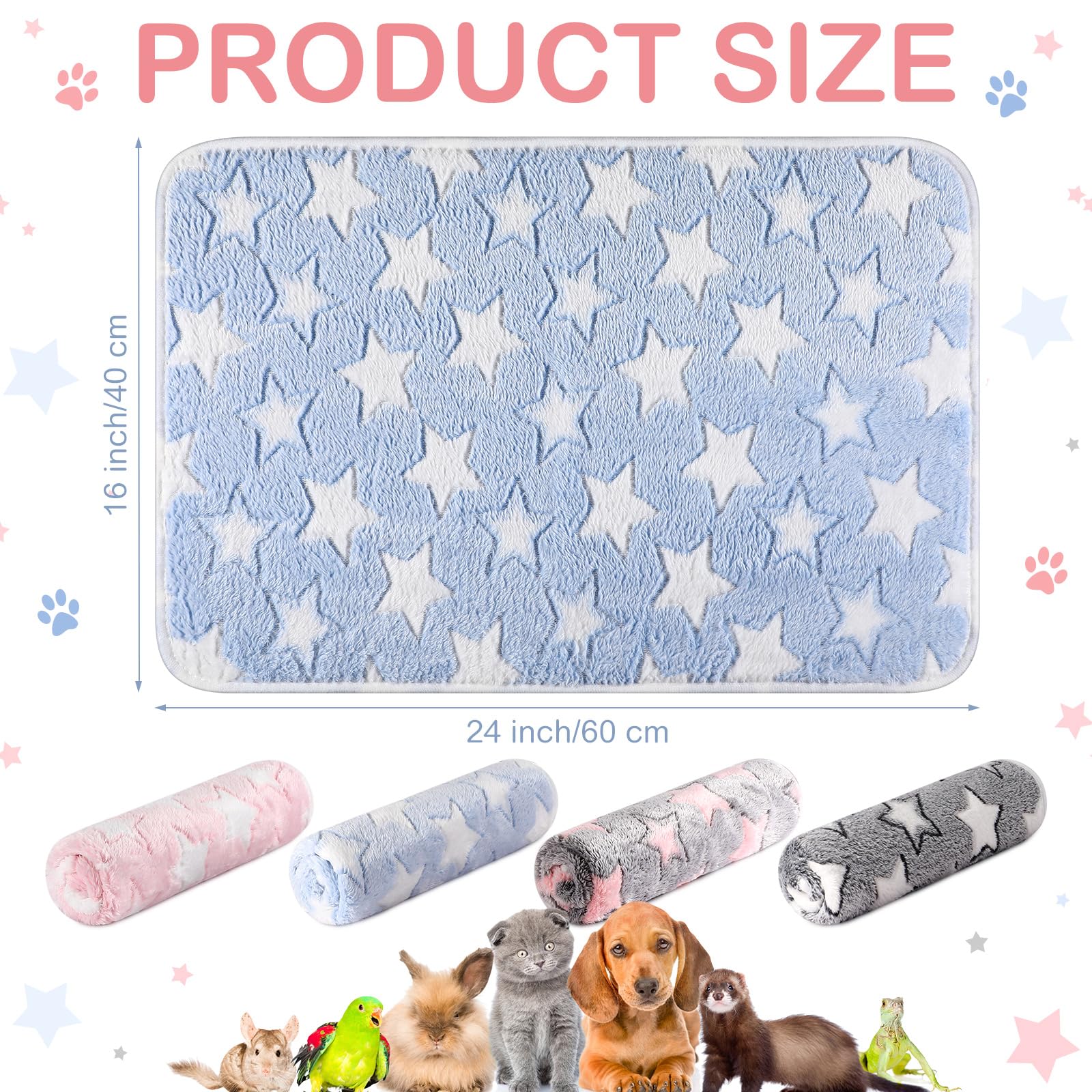 8 Pcs Guinea Pig Bedding Cage Liners Bulk Blankets Small Animal Flannel Throw Bedding Waterproof Absorbent Reusable Pet Pee Slee