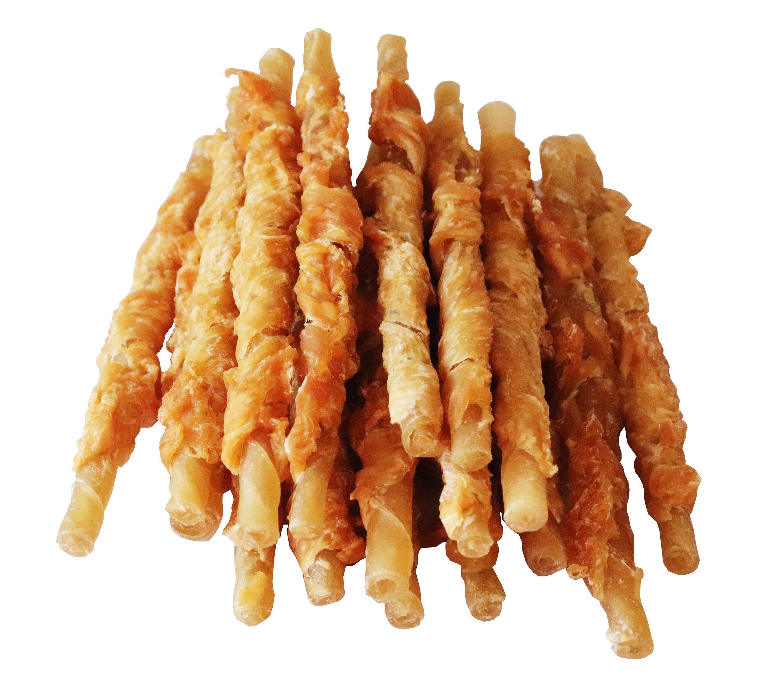Pawant Chicken Wrapped Rawhides Dogs Treats Puppy Training Snacks Sticks Dog Chews 2lb