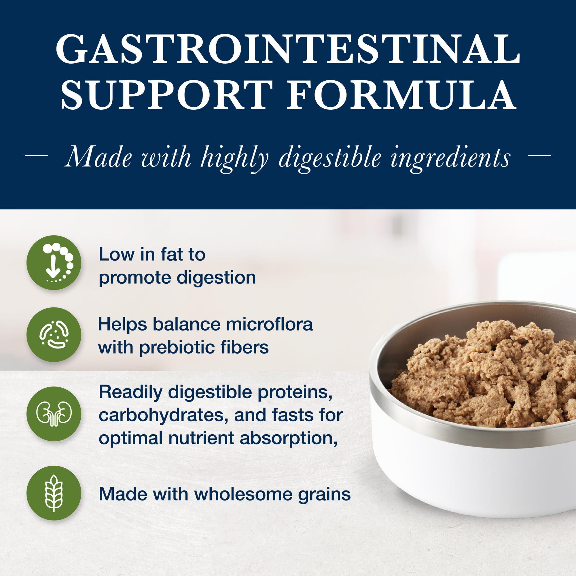 Blue Buffalo Natural Veterinary Diet GI Low Fat Gastrointestinal Support Wet Dog Food, Veterinarians Prescription Required, Whi