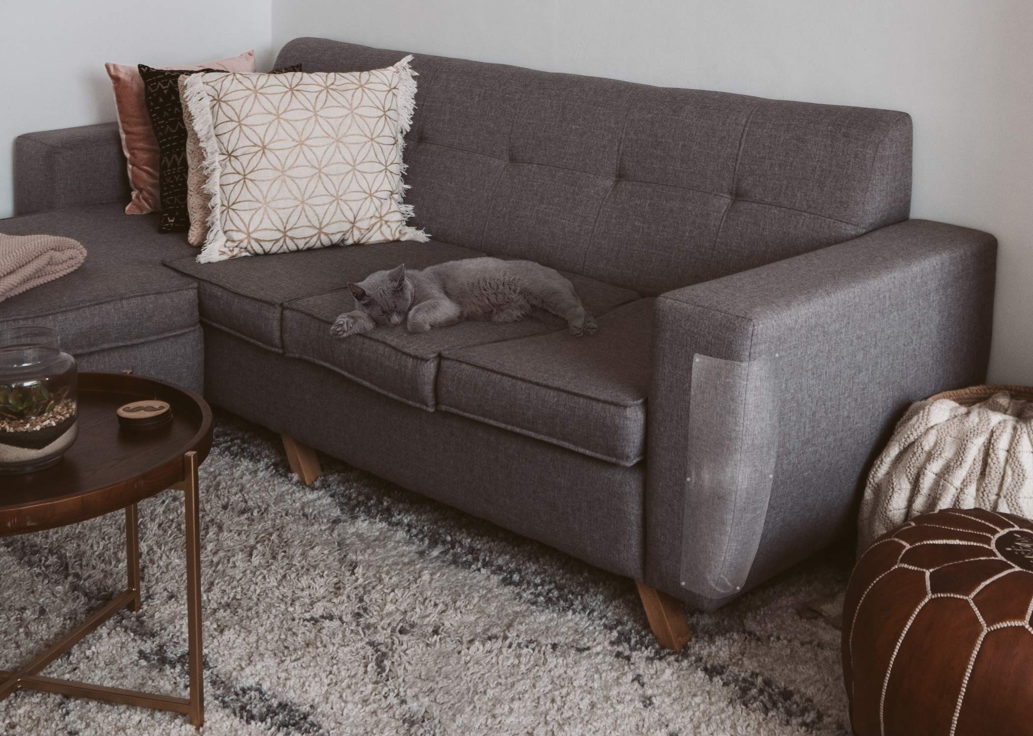 The Original Laminet Deluxe Cat Scratch Shields - Protect Your Furniture With Our Deluxe Heavy Duty Furniture Scratch Shields - Set Of 2 Heavy Duty Flexible Plastic Shields - (7L X 5.5W - Inches)