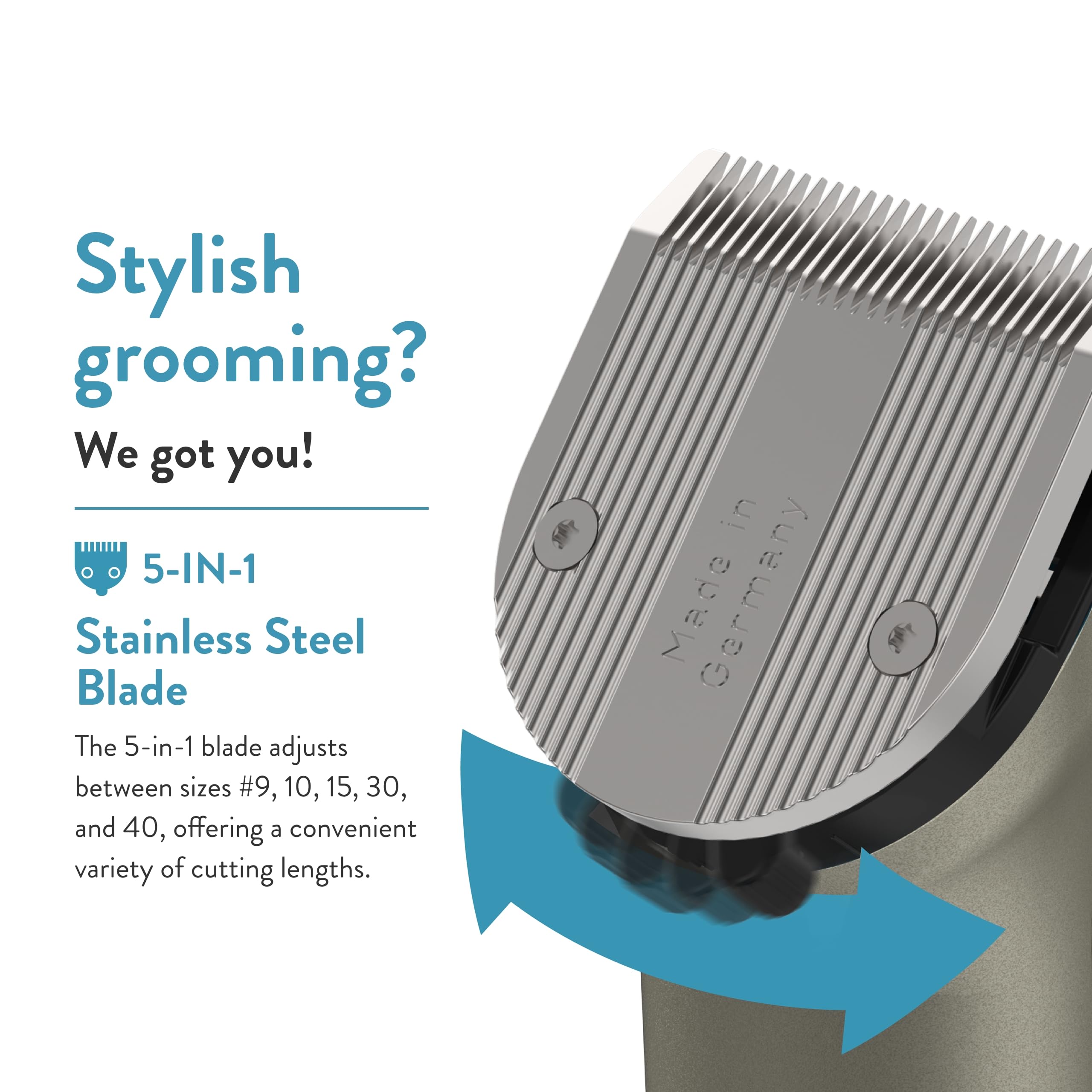 Wahl Professional Animal Arco Pet, Dog, Cat, And Horse Cordless Clipper Kit, Champagne (8786-452)