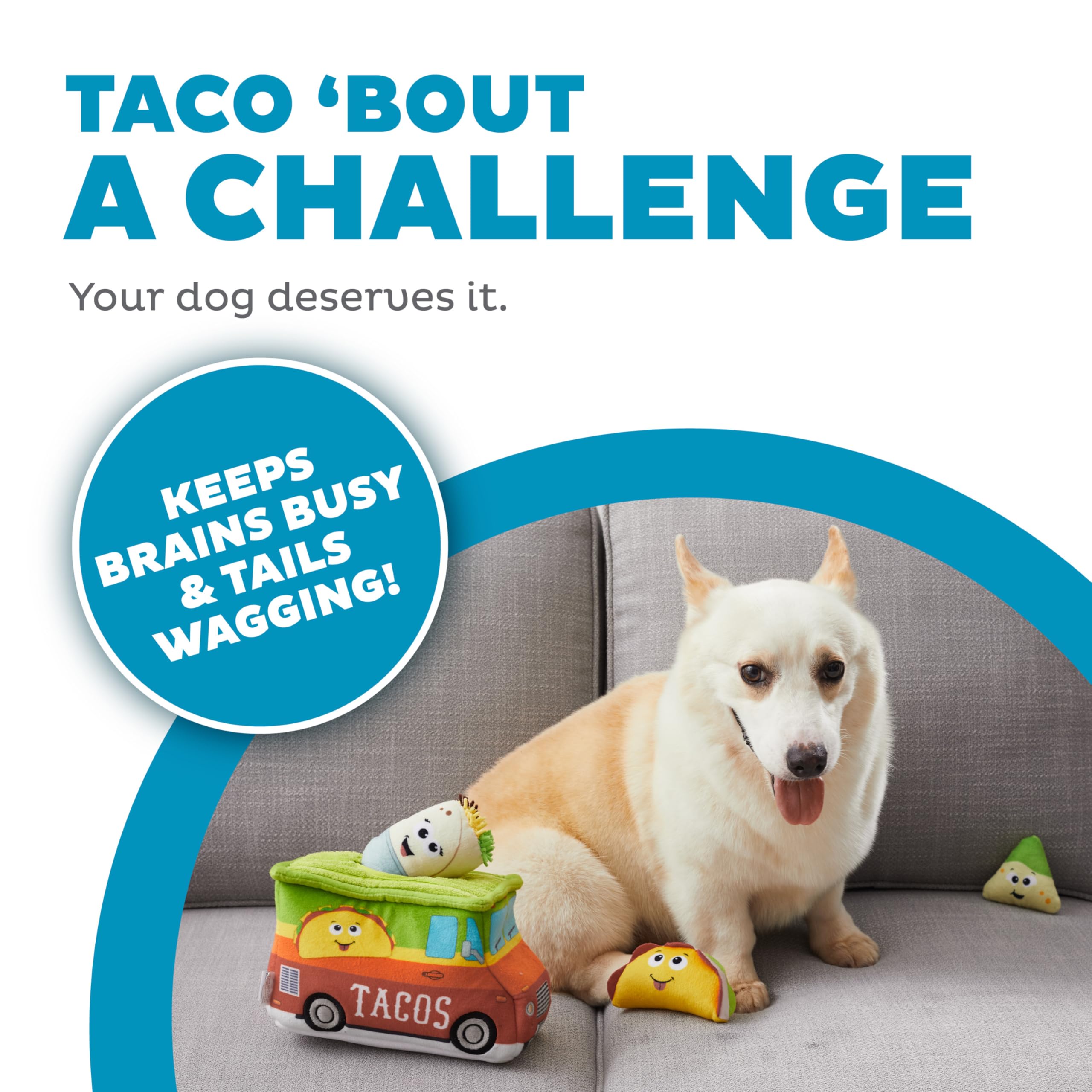 Outward Hound Hide A Taco Plush Dog Toy Puzzle - Large (Pack of 1) - Polyester - Taco Truck - Model 70473