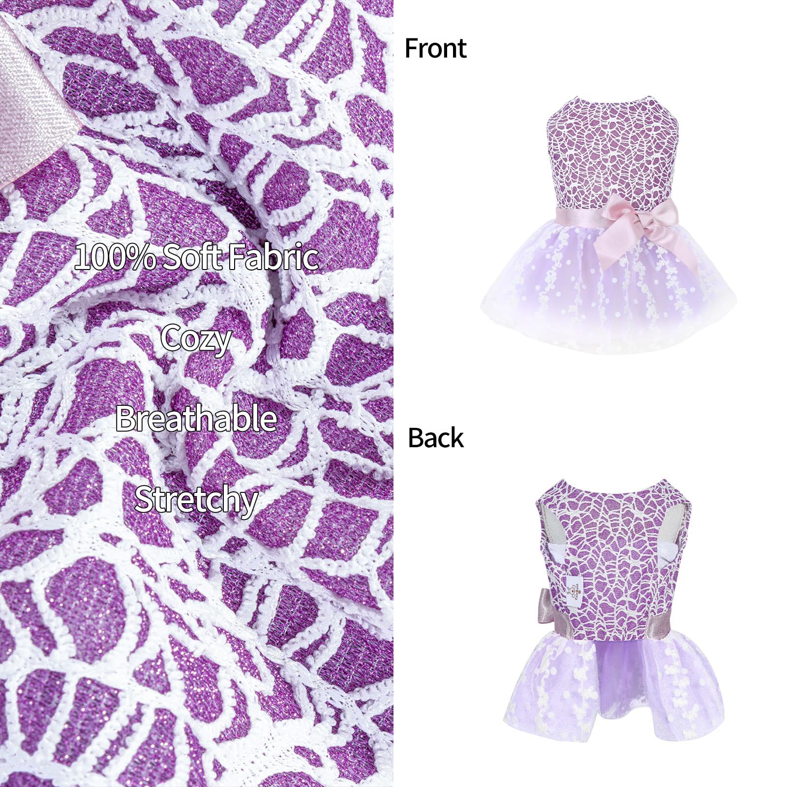 Cutebone Dog Birthday Dress Girl Puppy Skirt Tutu Cat Wedding Outfit Pet Party Clothes For Small Dogs Costume Dd14S