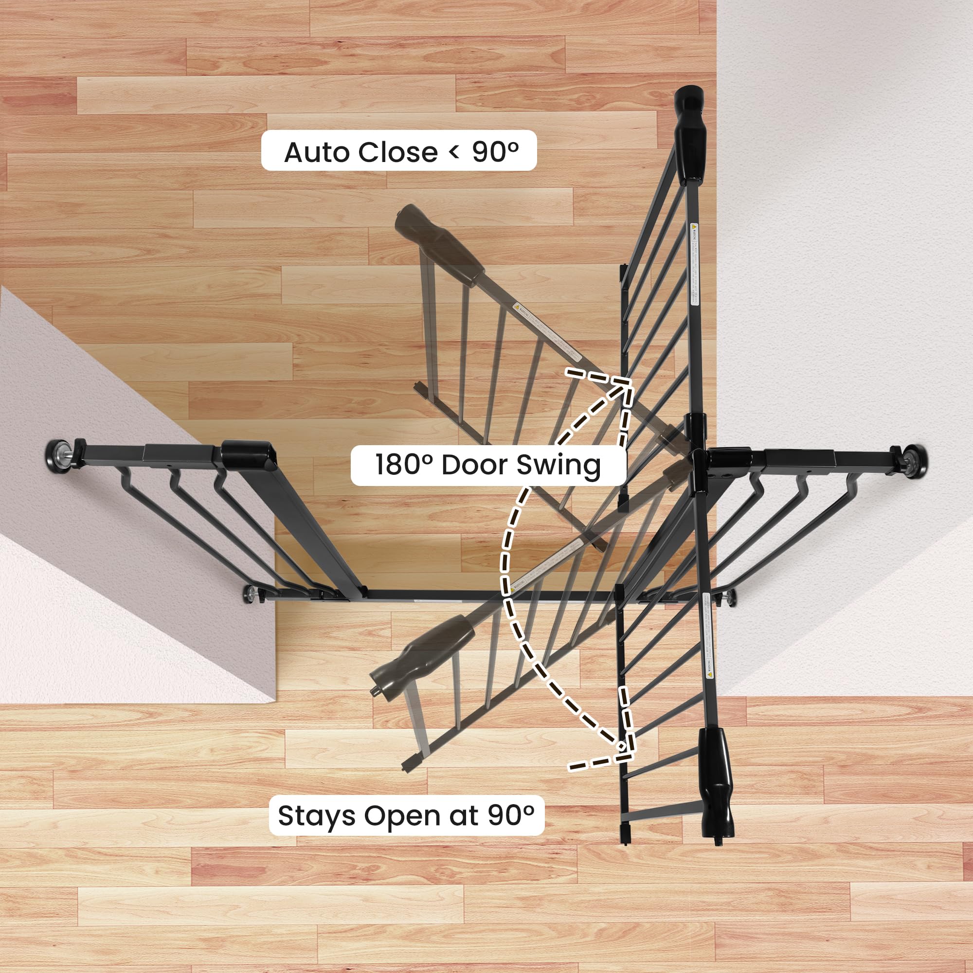 Balancefrom Easy Walk-Thru Safety Gate For Doorways And Stairways With Auto-Close/Hold-Open Features, Multiple Sizes,White