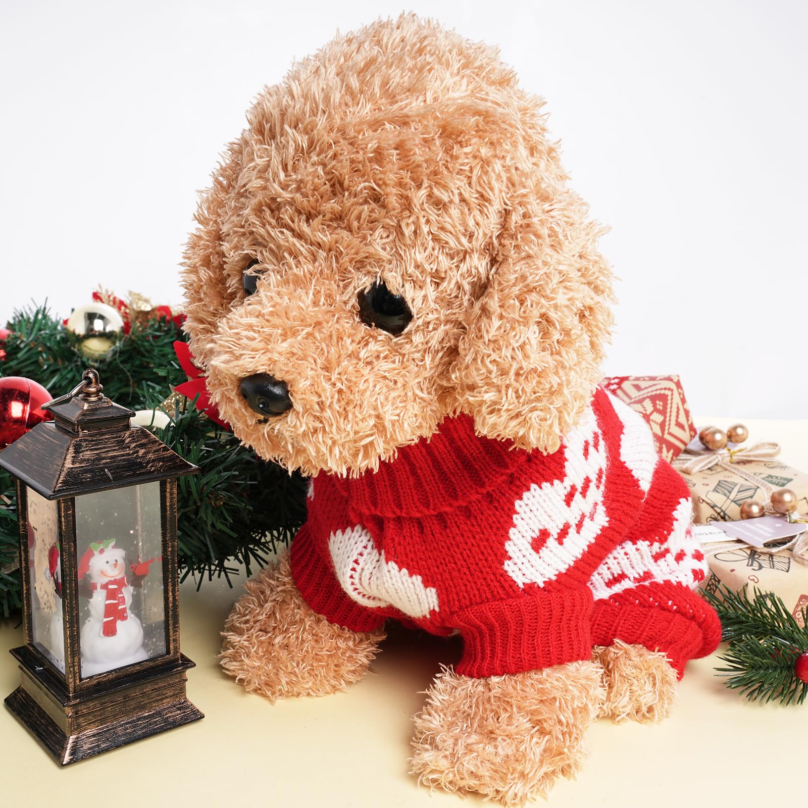 Tongcloud Dog Knitted Sweater Heart Puppy Sweater Dog Sweaters Holiday Clothes Or Dog Cat Pet Costume