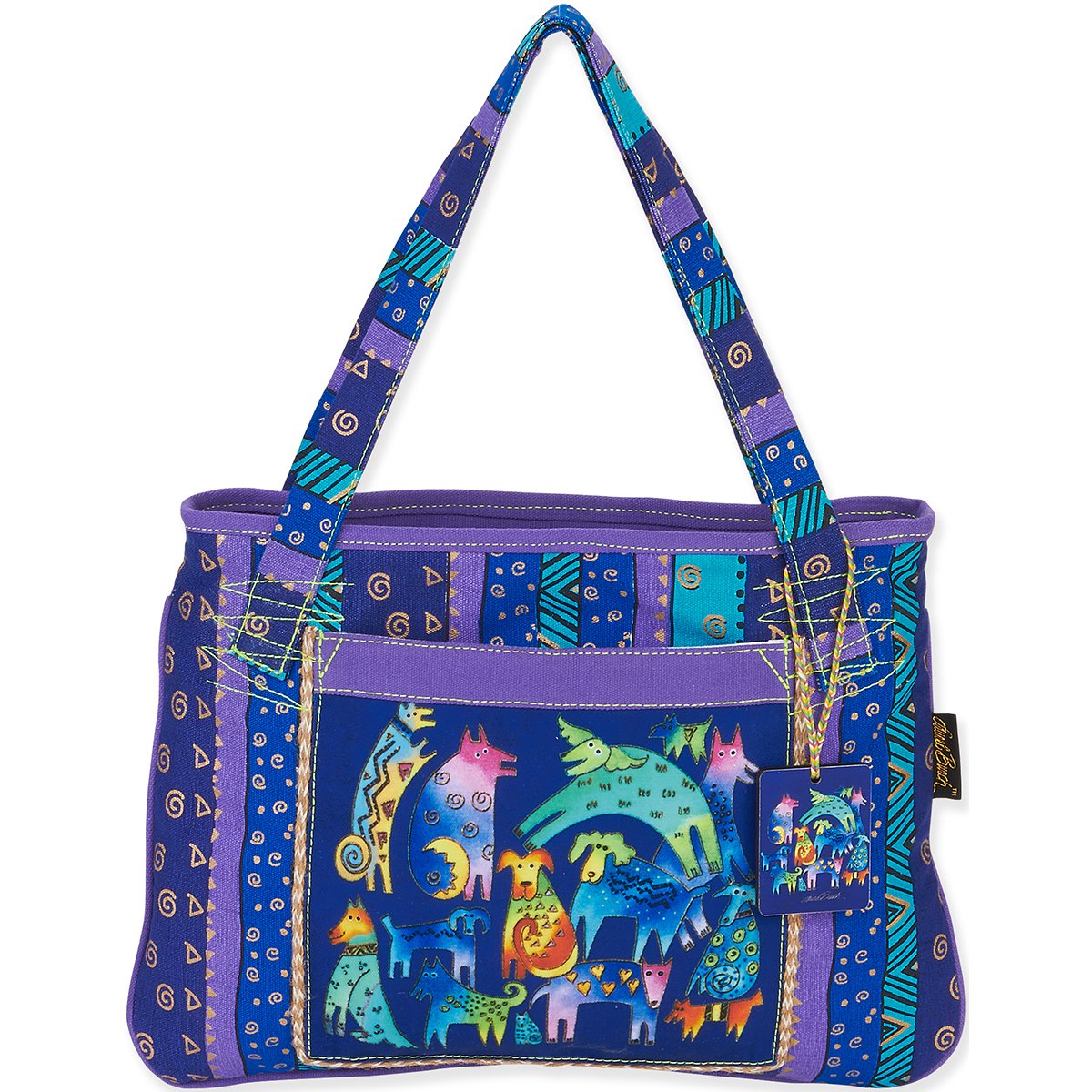 Laurel Burch Medium Tote 15'X11', Mythical Dogs