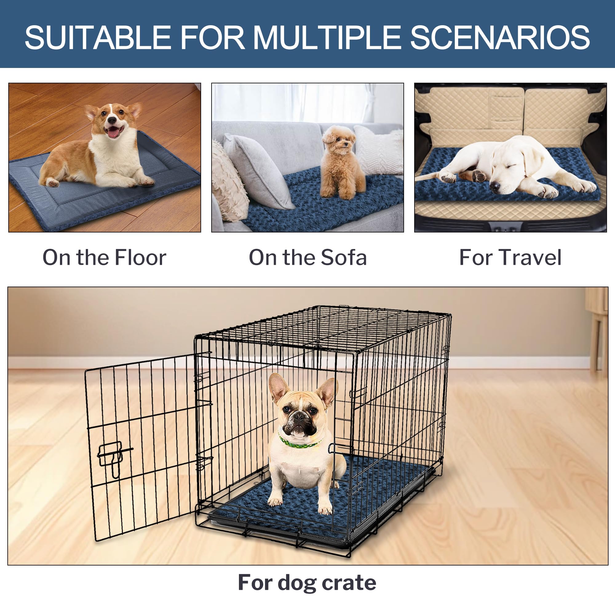 Medium Sized Dog Mattress Pad - Plush Surface, Chew Proof Design, Perfect For Crates Or Home Use, 30X20 Inch, Waterproof And Mac