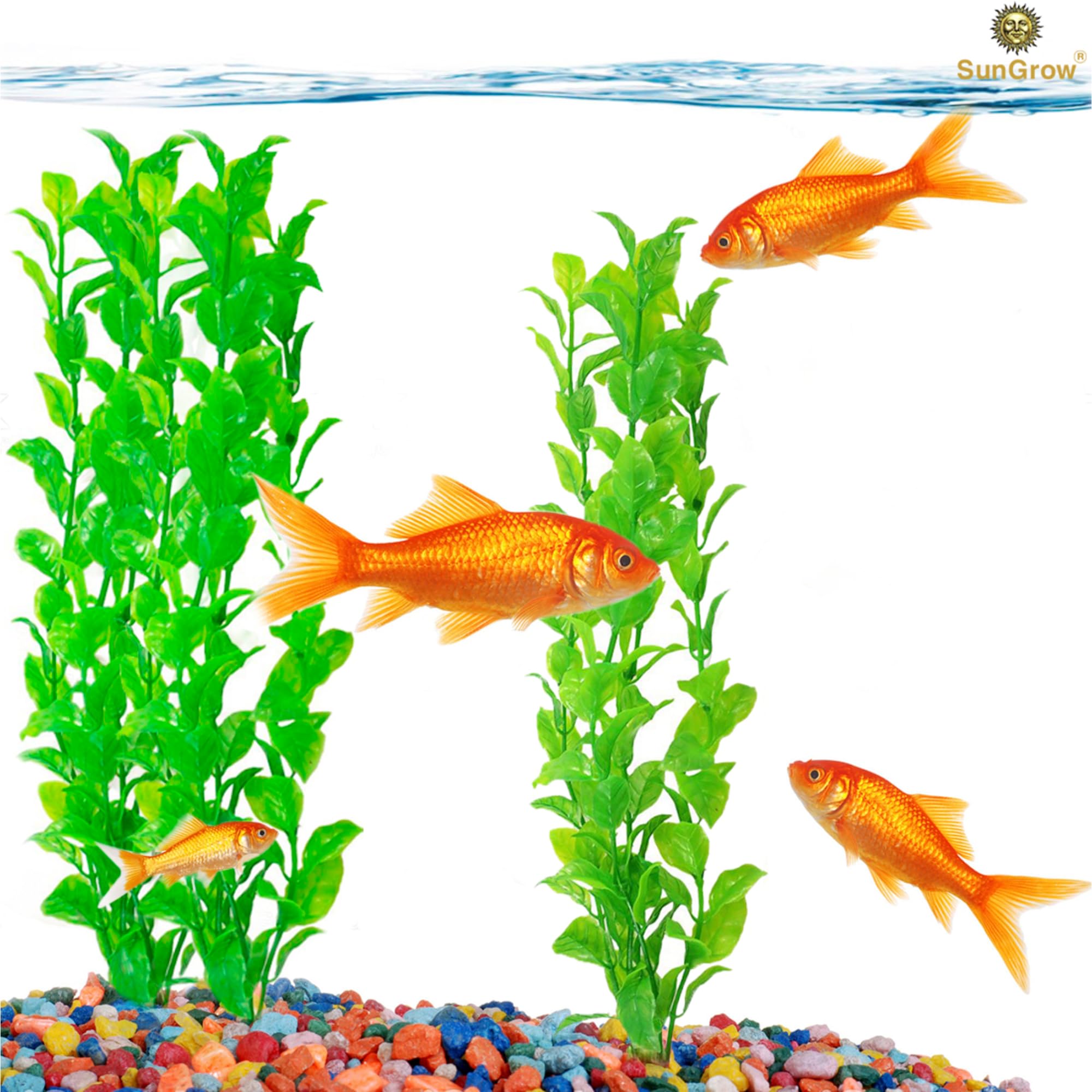 Sungrow Plastic Aquarium Plant Set, Resin Aquarium Decor, Tall Artificial Aquarium Fake Plants, Fish Tank Decorations For Tropic