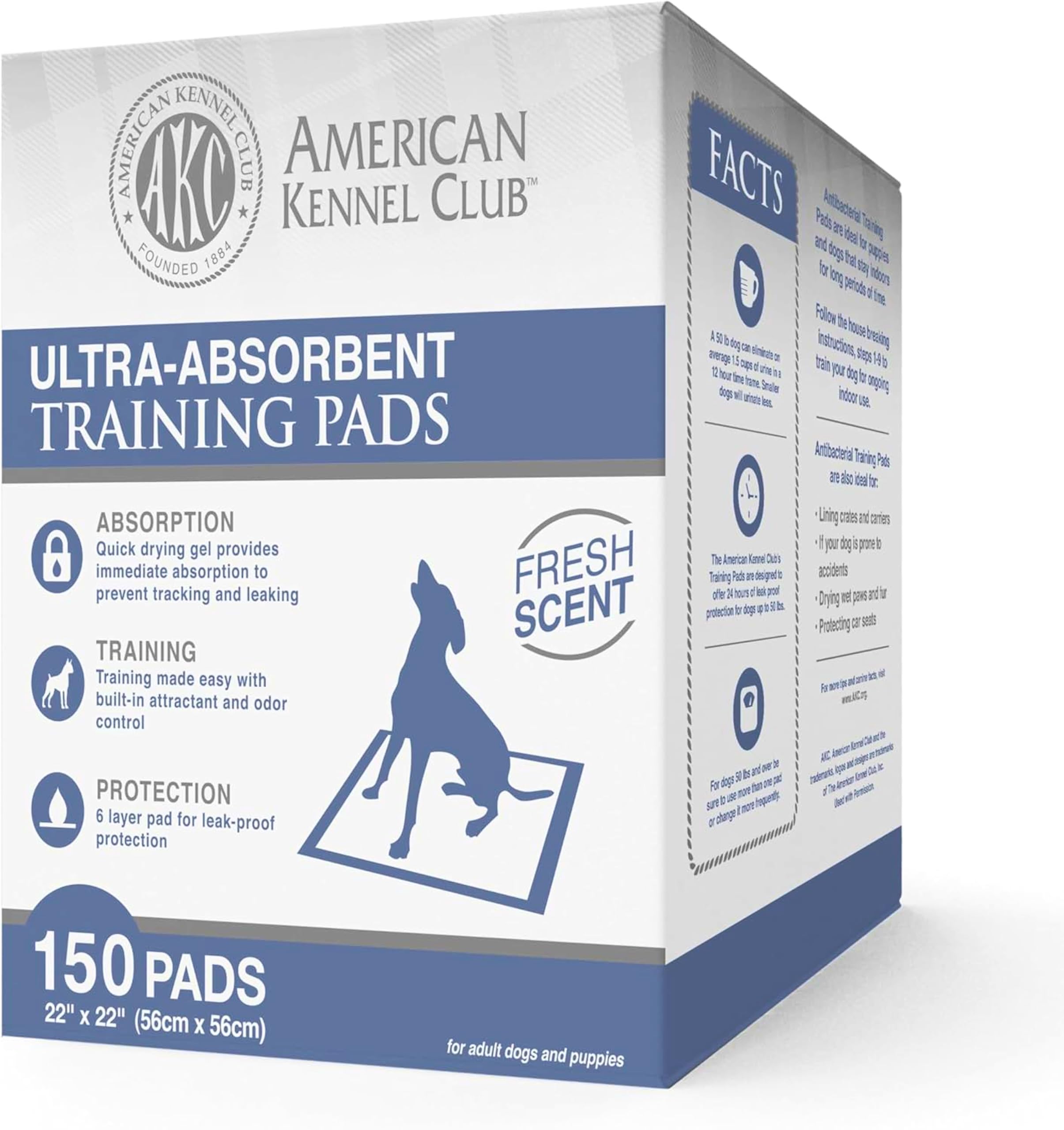Ultra Absorbent Odor Control Scented Training Pads For Dogs Leak-Proof Quick Dry Gel – 22 X 22 Puppy Pads - Fresh Scented - Pack Of 150