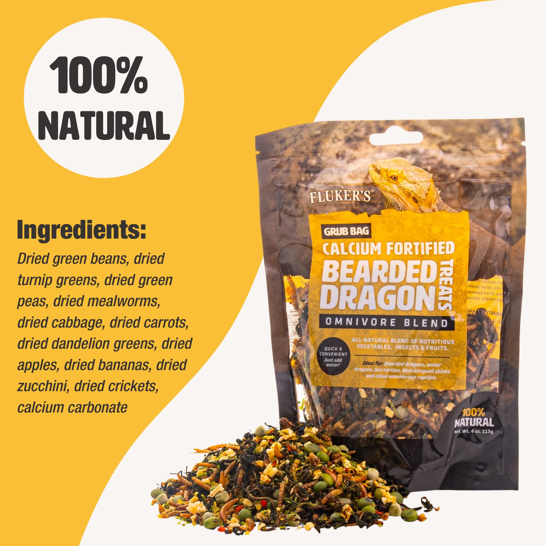 Flukers Grub Bag Calcium Fortified Treats for Bearded Dragons