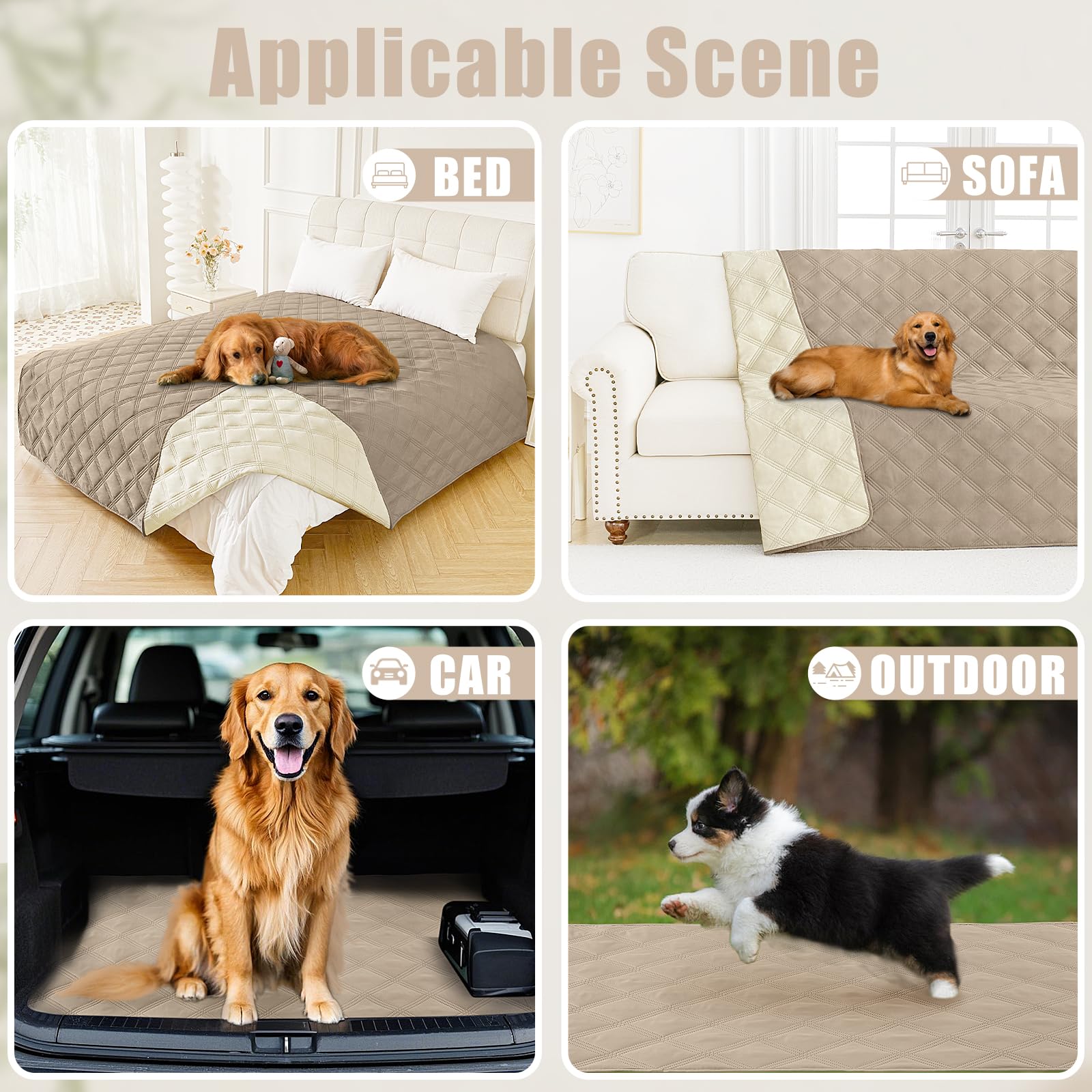 Smiry Waterproof Dog Bed Cover Blanket 40x80, Soft Reversible Pet Blanket, Washable Leakproof Cats Dogs Couch Cover for Sofa, Co
