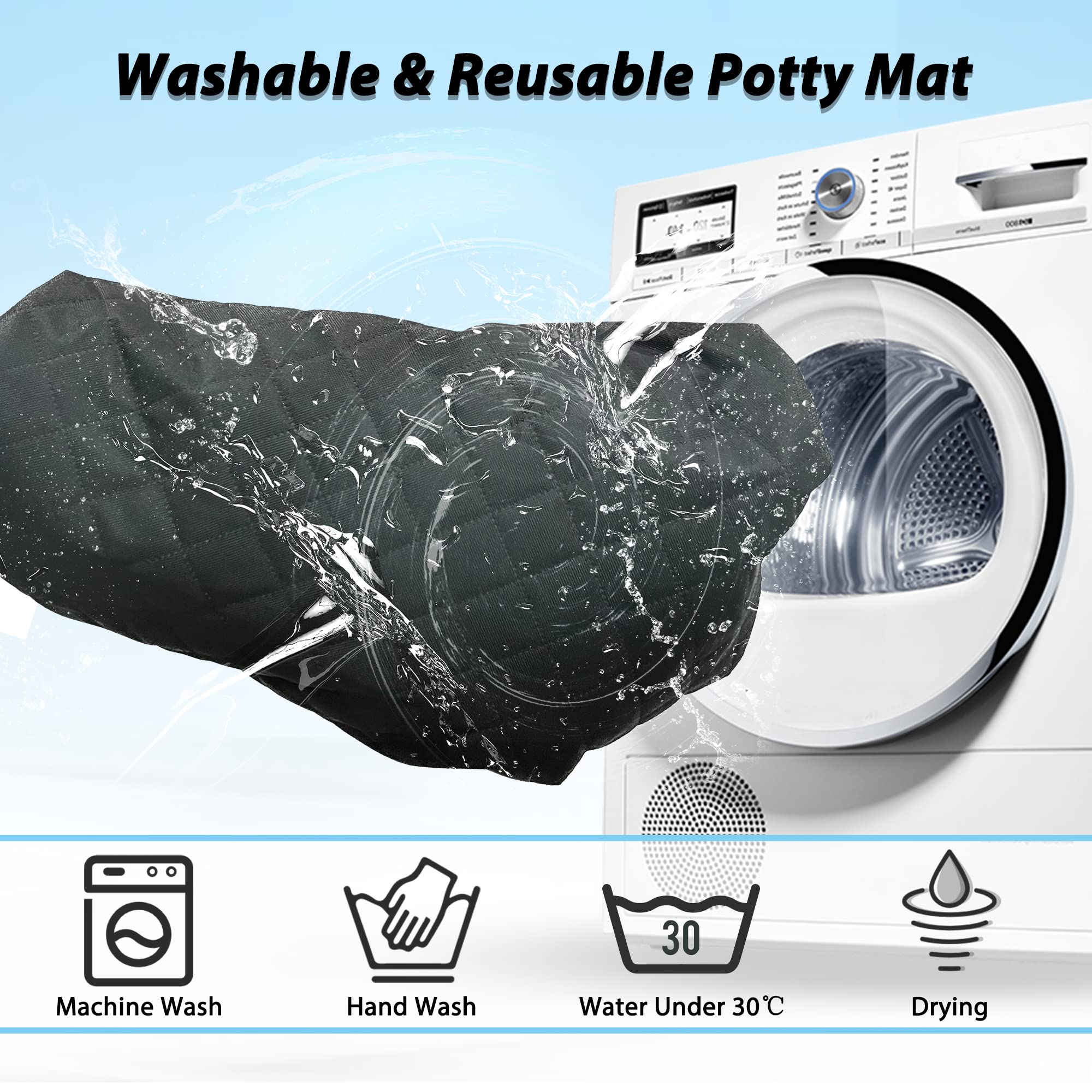 Washable Pee Pads For Dogs 48''X48'' Reusable Puppy Pad Pet Training Pads, Waterproof Mat Non-Slip, Dog Pee Pad Whelping Pads Do