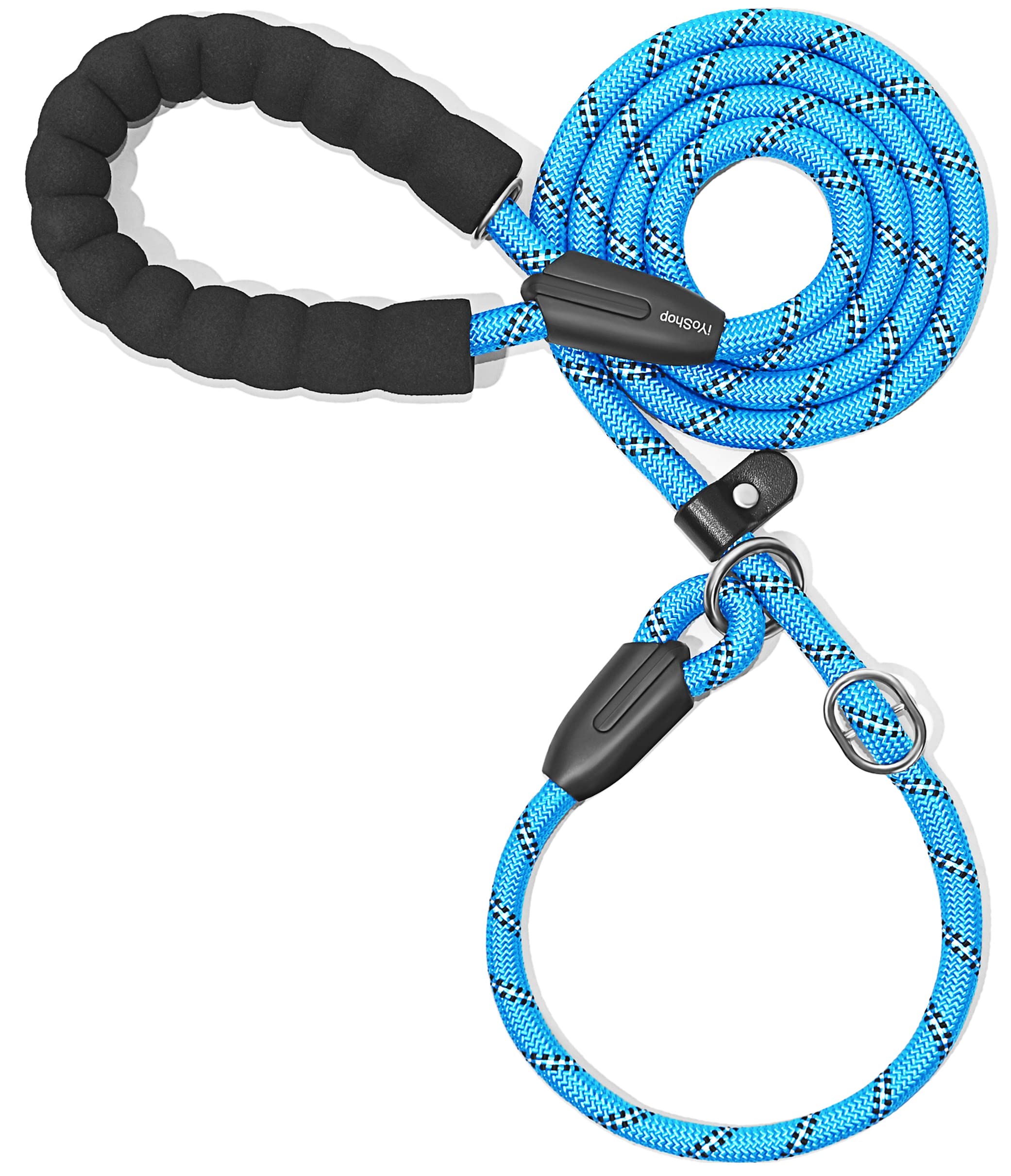 iYoShop Durable Slip Lead Dog Leash with Padded Handle and Highly Reflective Threads, No Pull Dog Training Leash, (1/2 x 6 FT, B