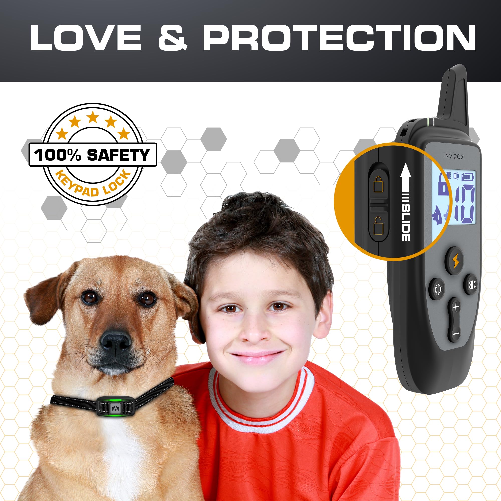 Invirox Dog Training Collar [2025 Edition] 123 Levels Dog Training Collar With Remote 1100Yd Range E Collar For Dogs Training 100% Waterproof Rechargeable, Manual Bark Collar For Large Dog