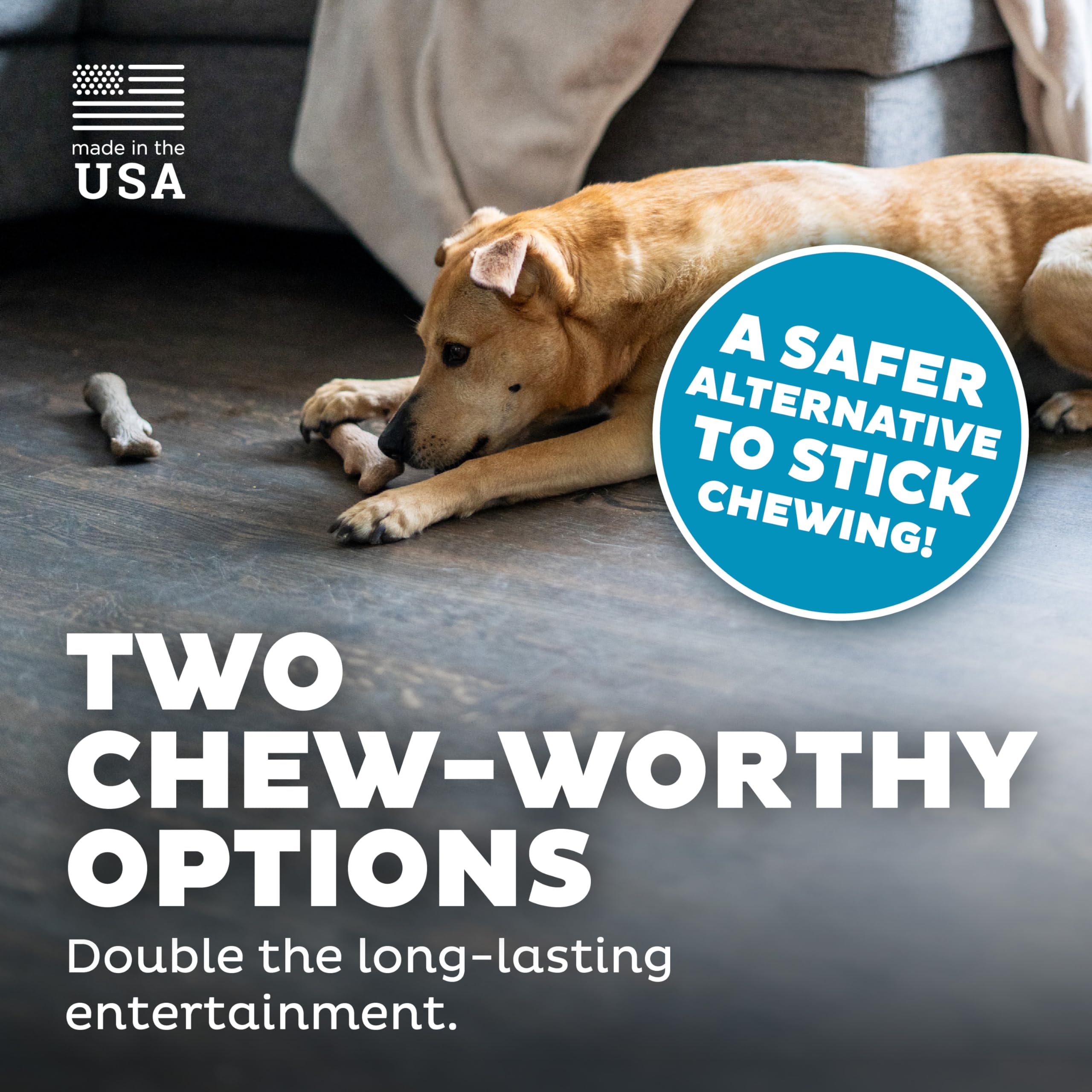 Petstages Newhide Alternative Dog Chew Toy, Medium (2 Piece)