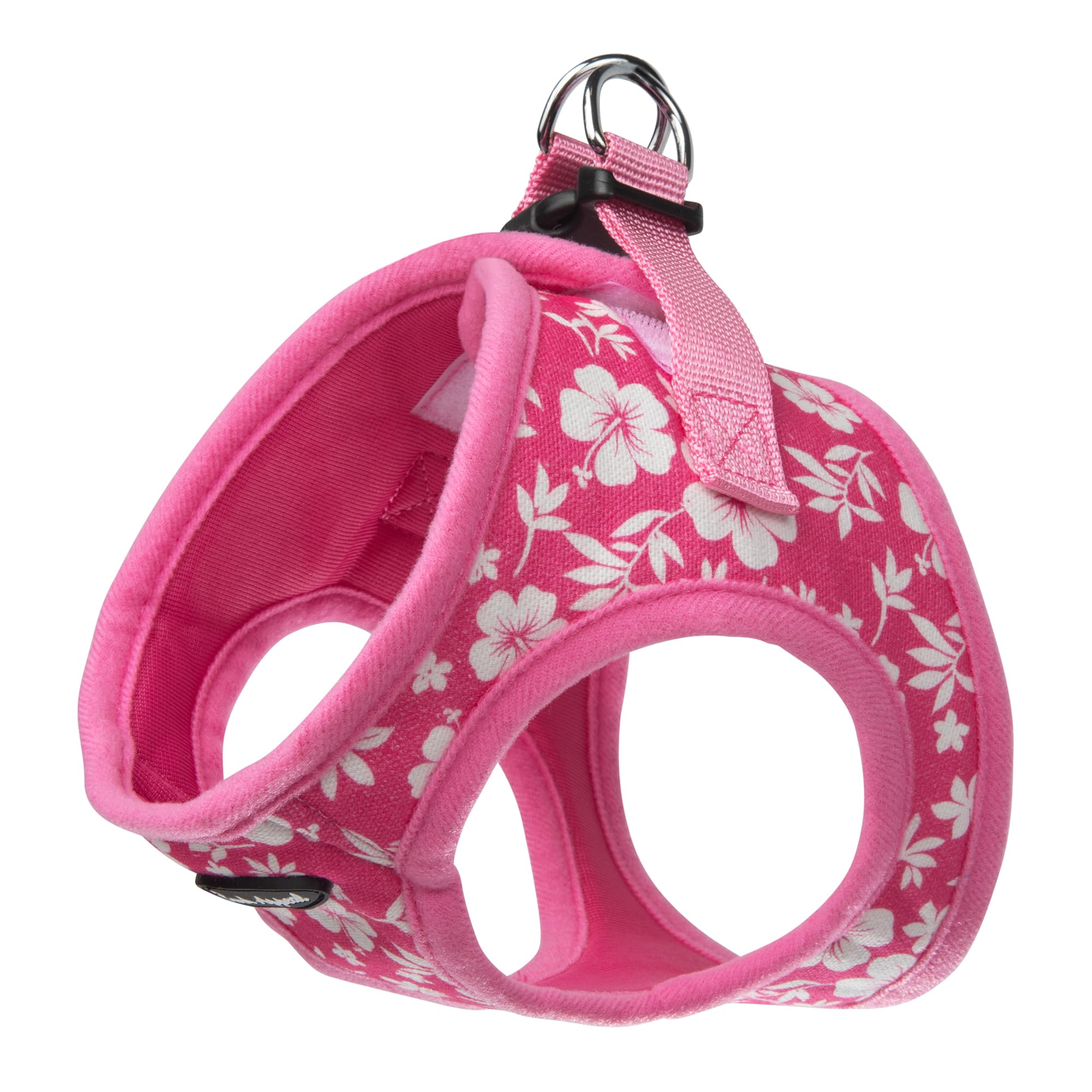 Bark Appeal Pink Hibiscus Step-in Dog Harness for Extra Small Sized Pets - Updated Sizing, Re-Measuring is Essential - Soft Vest