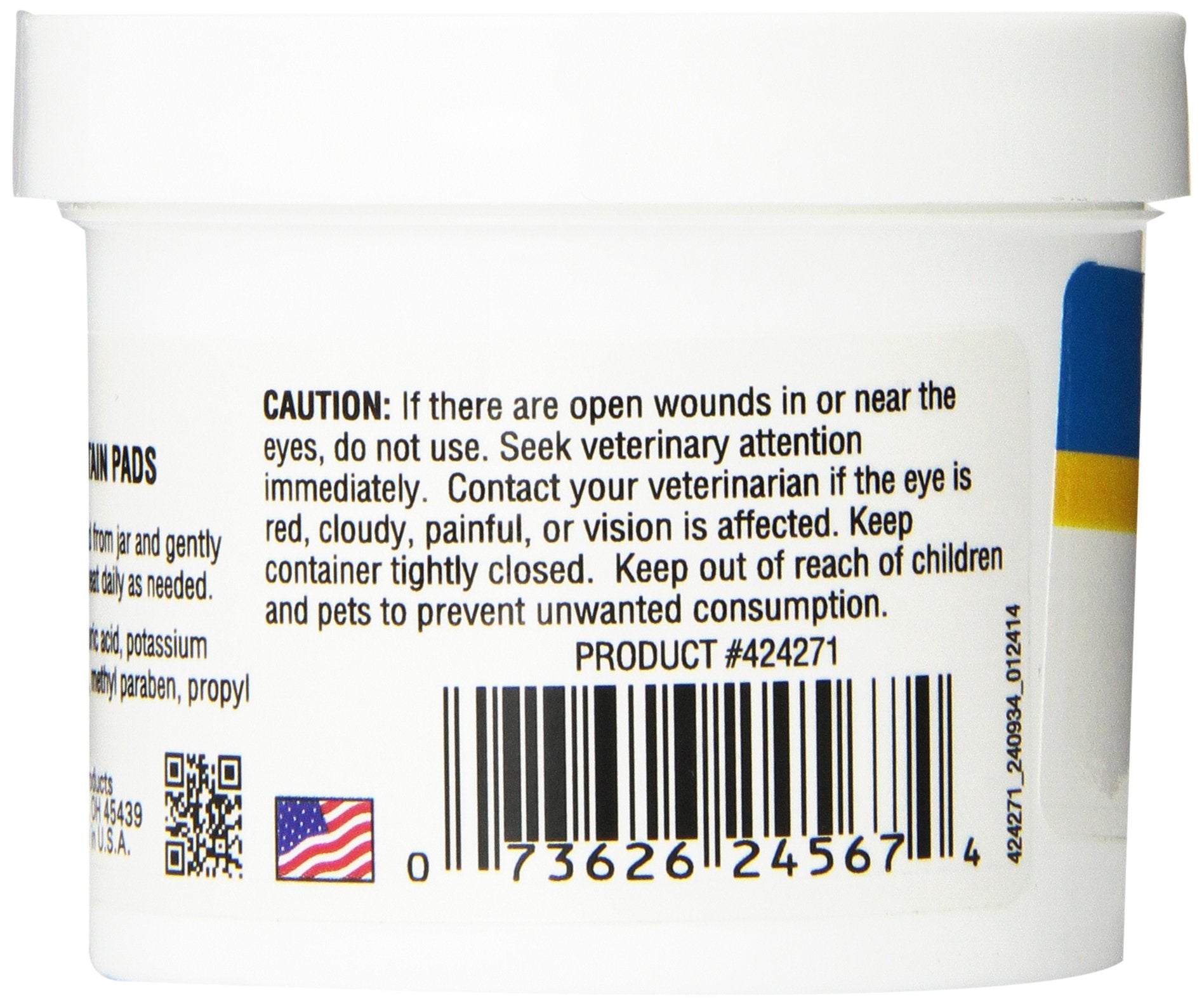 Miracle Care Tear Stain Pads - 90 Count; Eye Care For Dogs And Cats, Soft Pet Wipes For Gently Cleaning Eyes, Sterile Cat And Dog Wipes Formulated To Remove Tear Stains