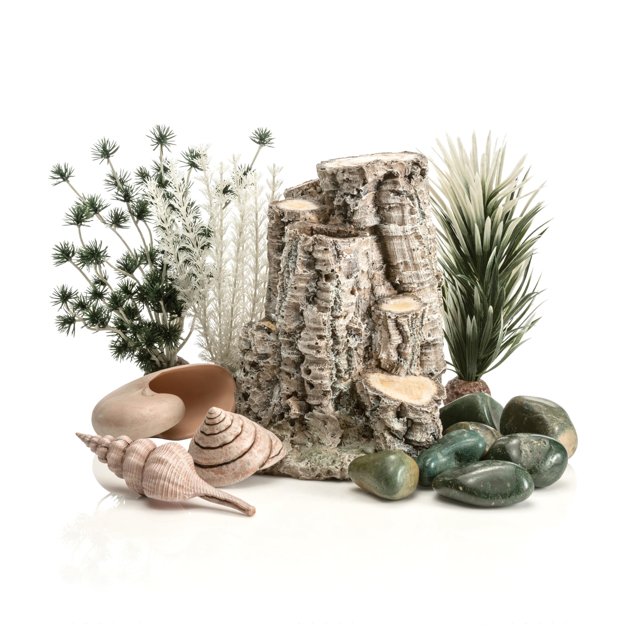 biOrb Forest Rhythm D  cor Set, Silver/Green/Natural, Fish Friendly D  cor for Aquariums