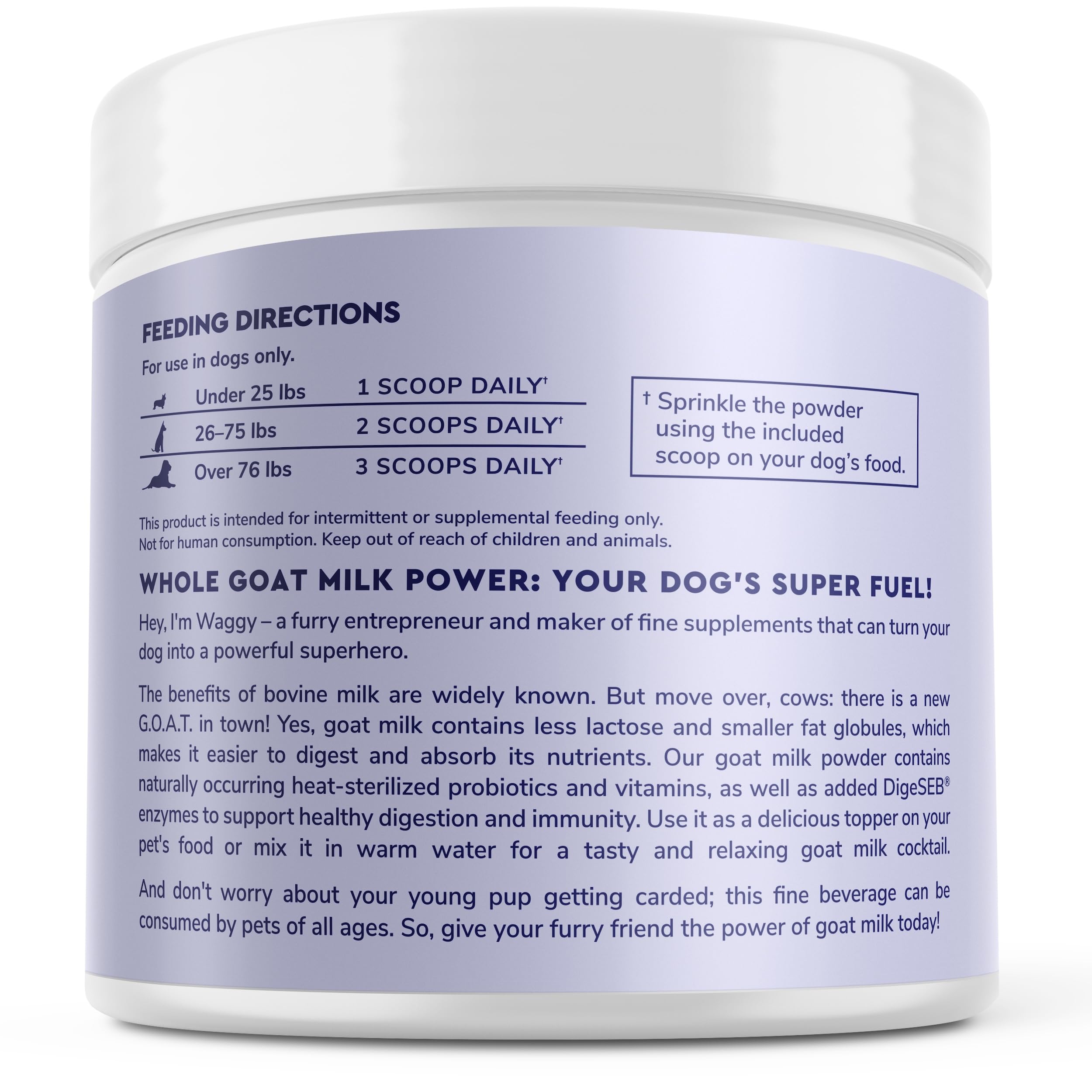 Wonder Paws Premium Goat Milk Powder for Dogs -- Goat Milk for Dogs to Support Digestion, Immune Health & Allergies - Goats Milk