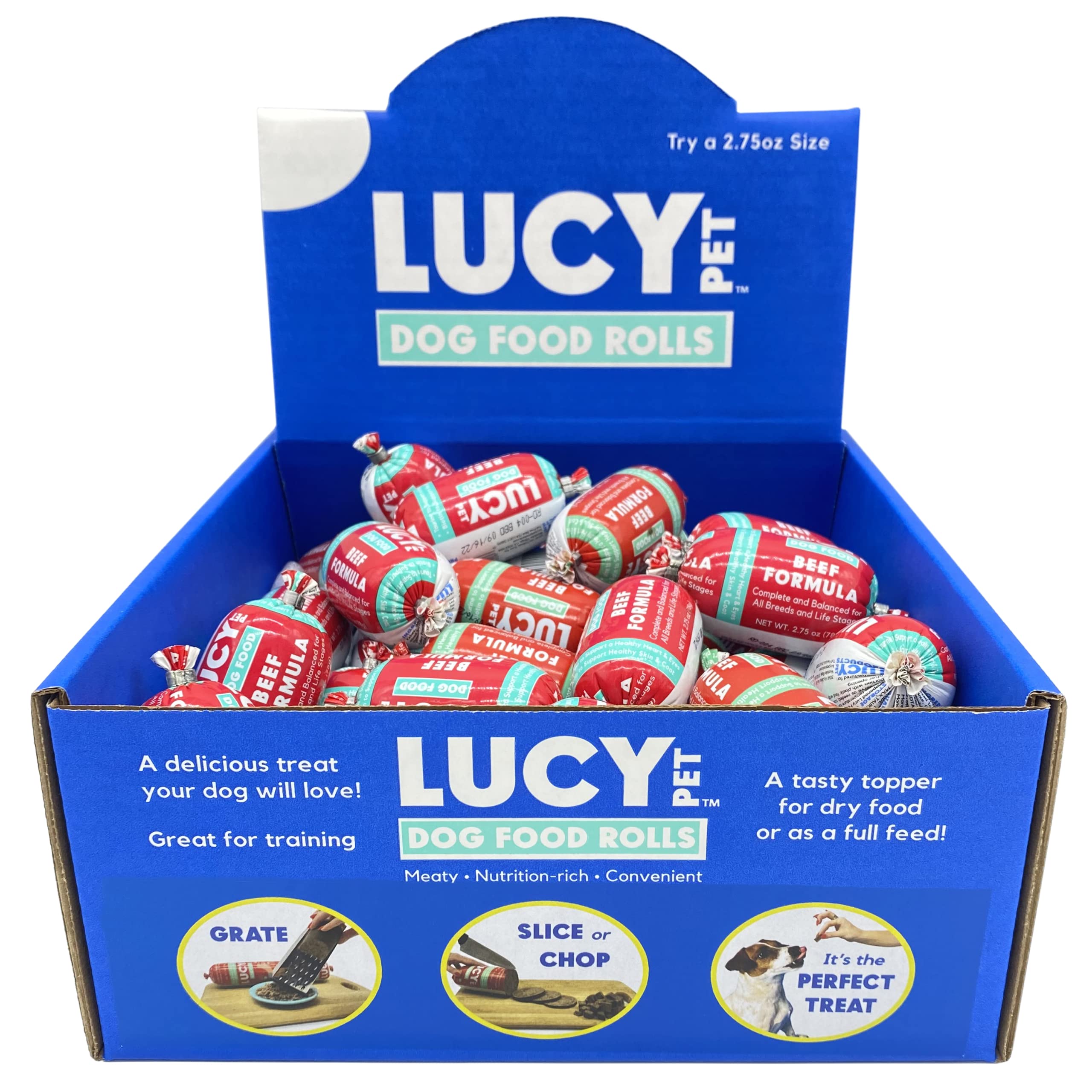 Lucy Pet Products Beef Formula Dog Food Roll 36 Count 2.75 Ounce Rolls, 100600044