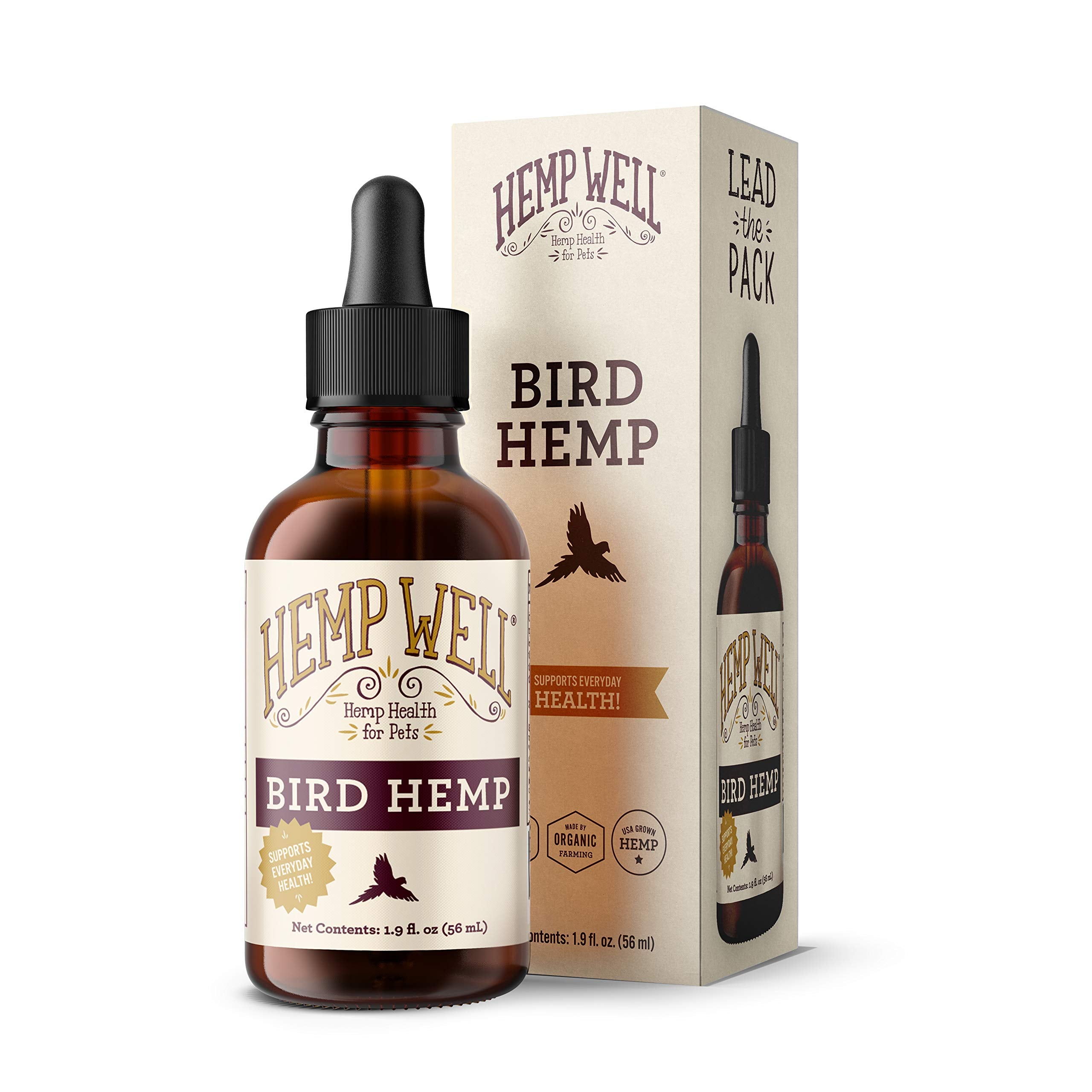 Hemp Well Organic Hemp Oil for Birds – 2oz, Supports Health, Reduces Feather Plucking & Destructive Behavior, Immune Support, Relaxation