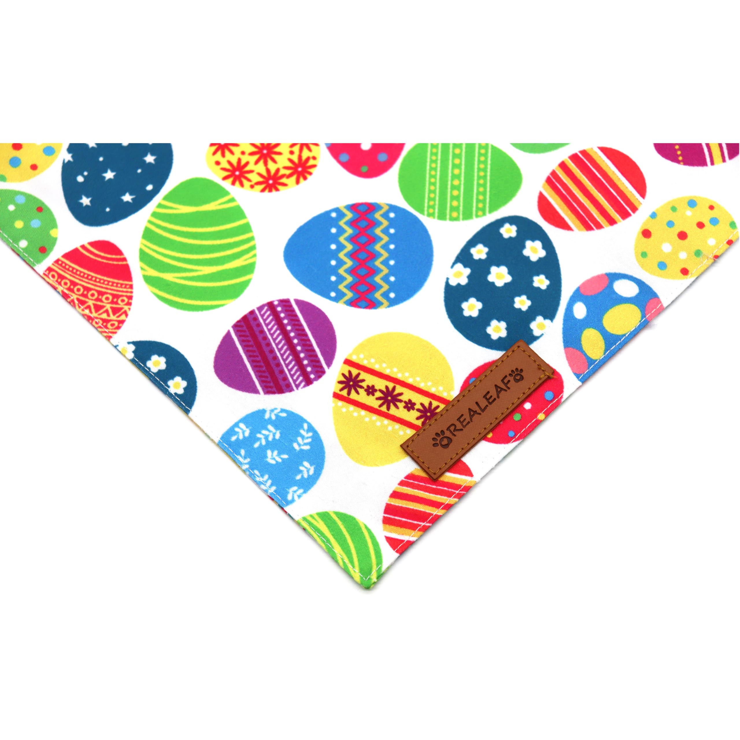 Realeaf Easter Dog Bandanas 2 Pack, Triangle Reversible Pet Scarf For Boy And Girl, Premium Durable Fabric, Holiday Bandana For