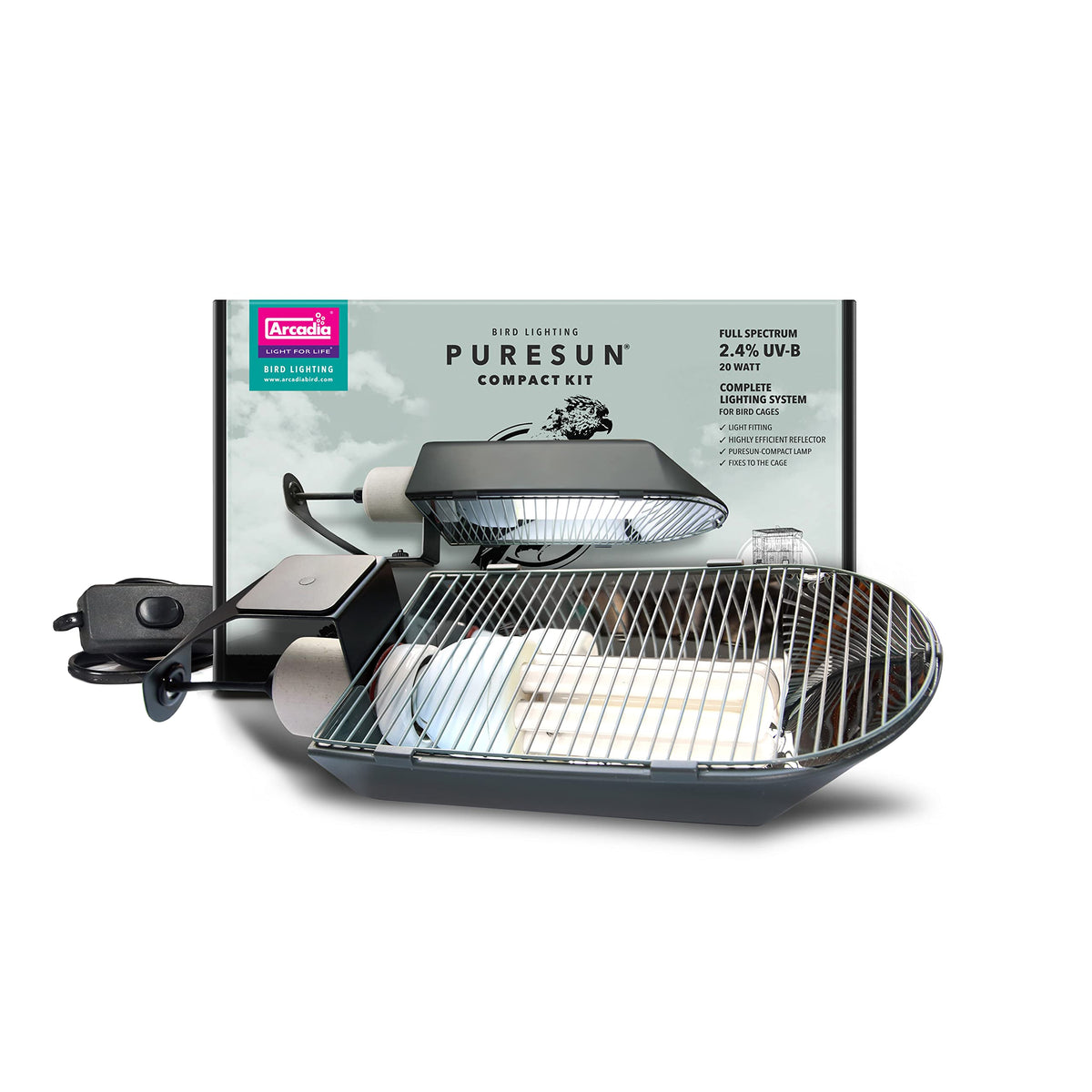 Arcadia Puresun Compact 2.4% Uvb Bird Light Kit