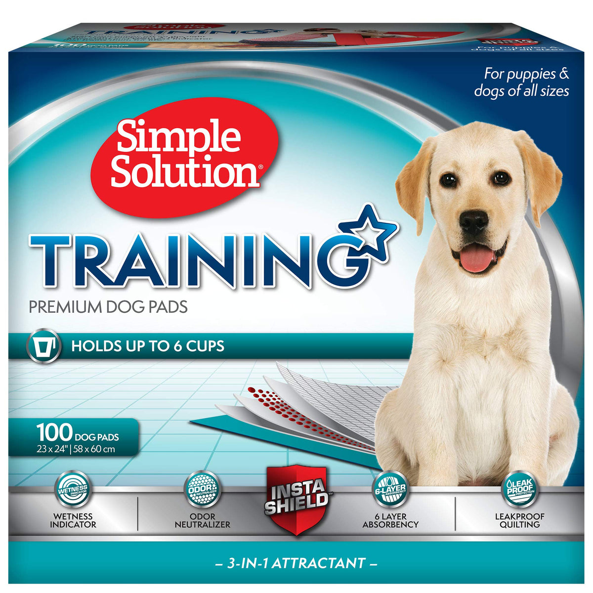 Simple Solution Dog Training Pads, Count Of 100, 100 Ct