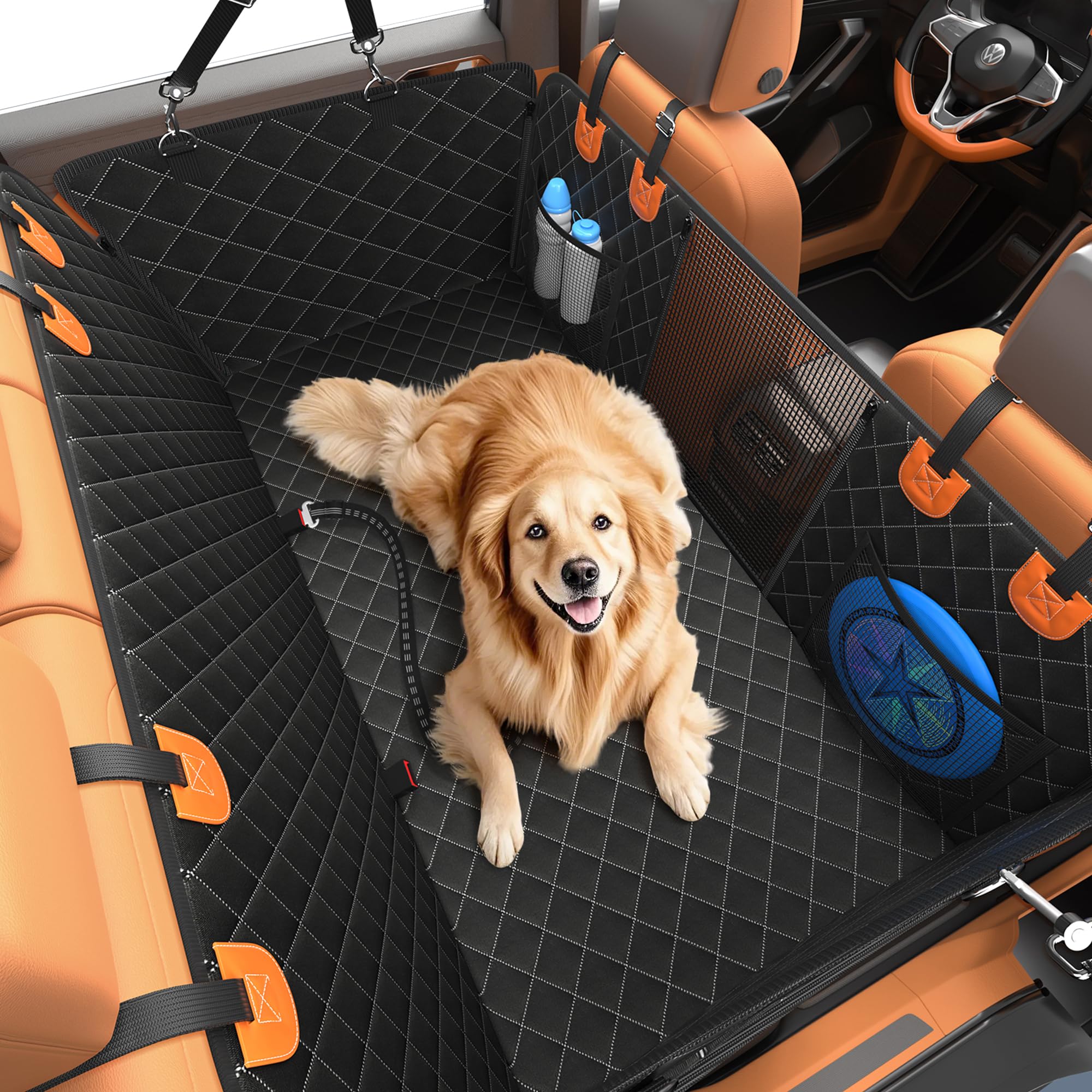 Dog Car Seat Cover For Back Seat 2025 Upgraded 100% Waterproof And Scratch Resistant Rear Seat Hard Bottom Extension - Dog Car S