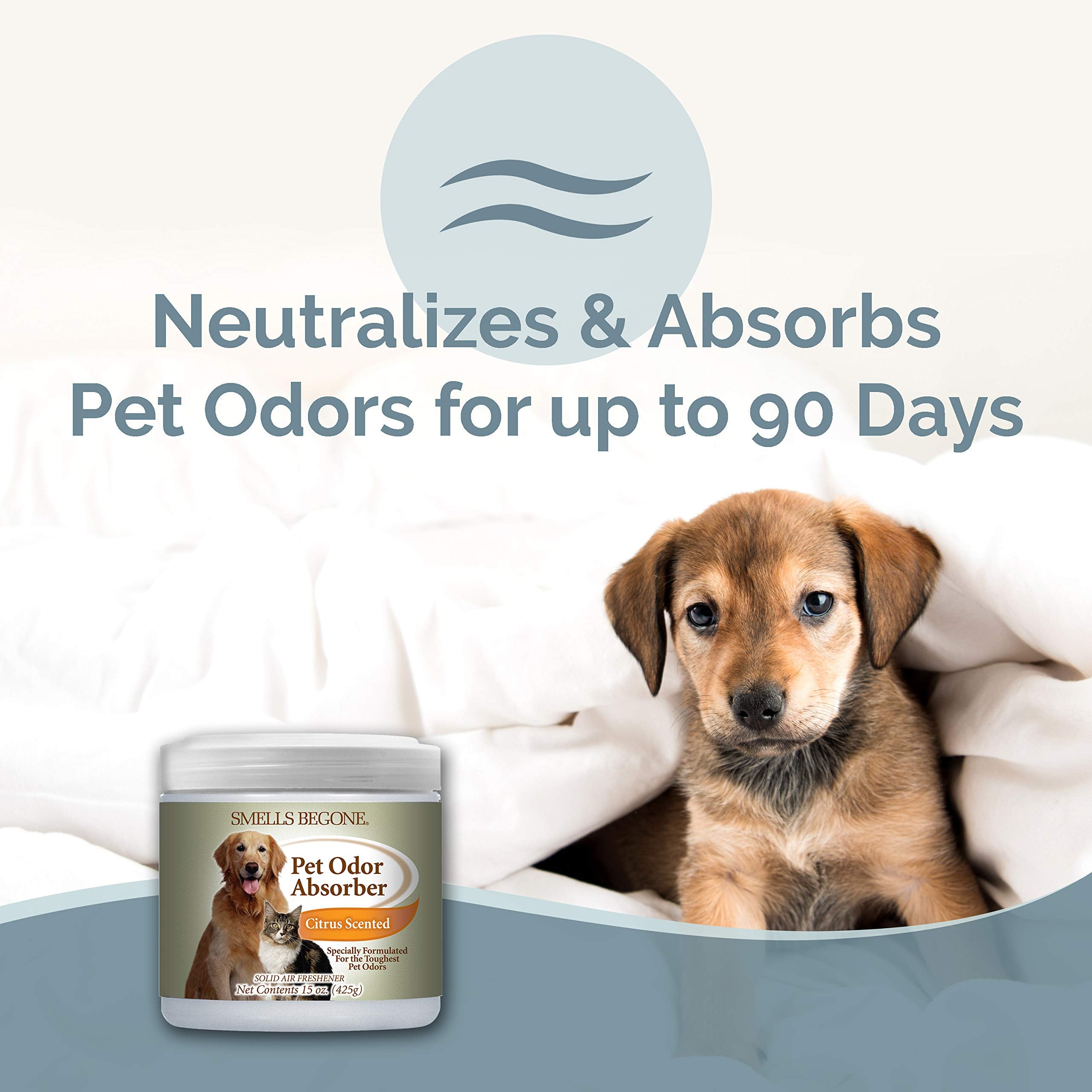 Smells Begone Air Freshener Pet Odor Absorber Gel - 15 Oz, Pack Of 2 - Absorbs And Eliminates Odor In Pet Areas, Bathrooms, Cars