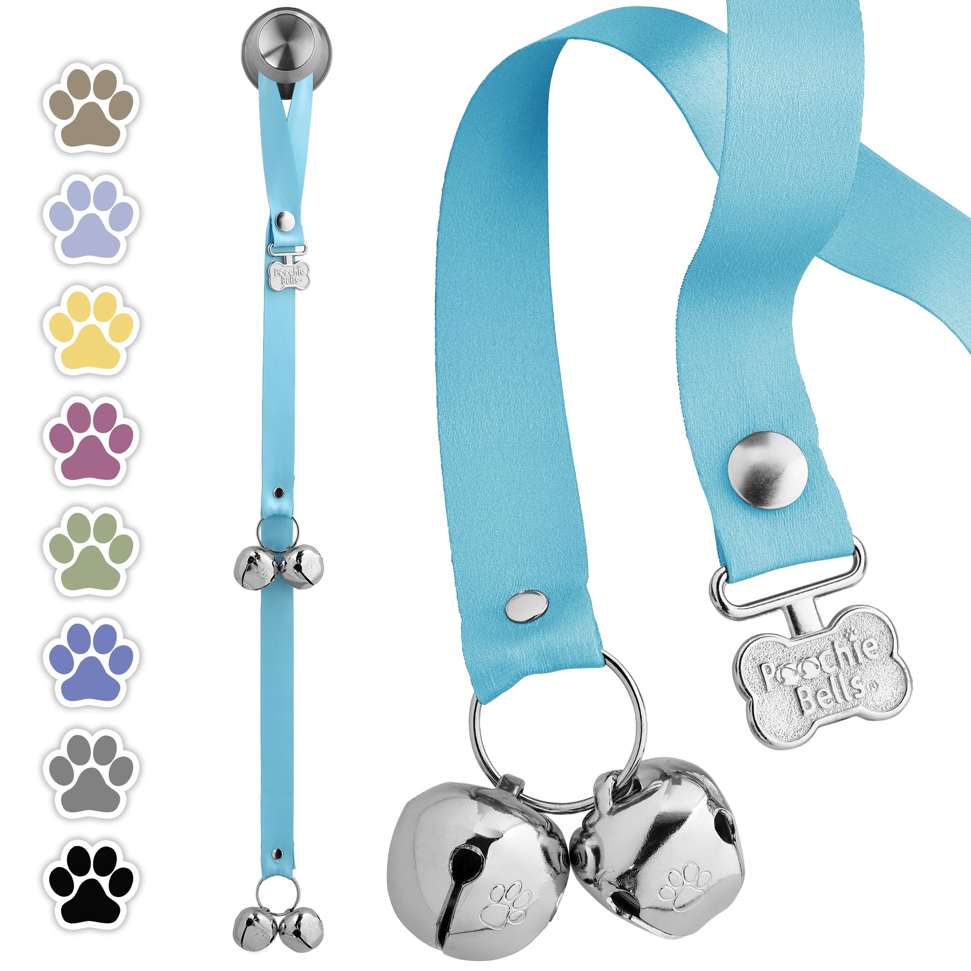 PoochieBells Dog Door Bells for Potty Training, Quick & Easy Puppy Potty Training Method Included, Handcrafted in USA with Loud,