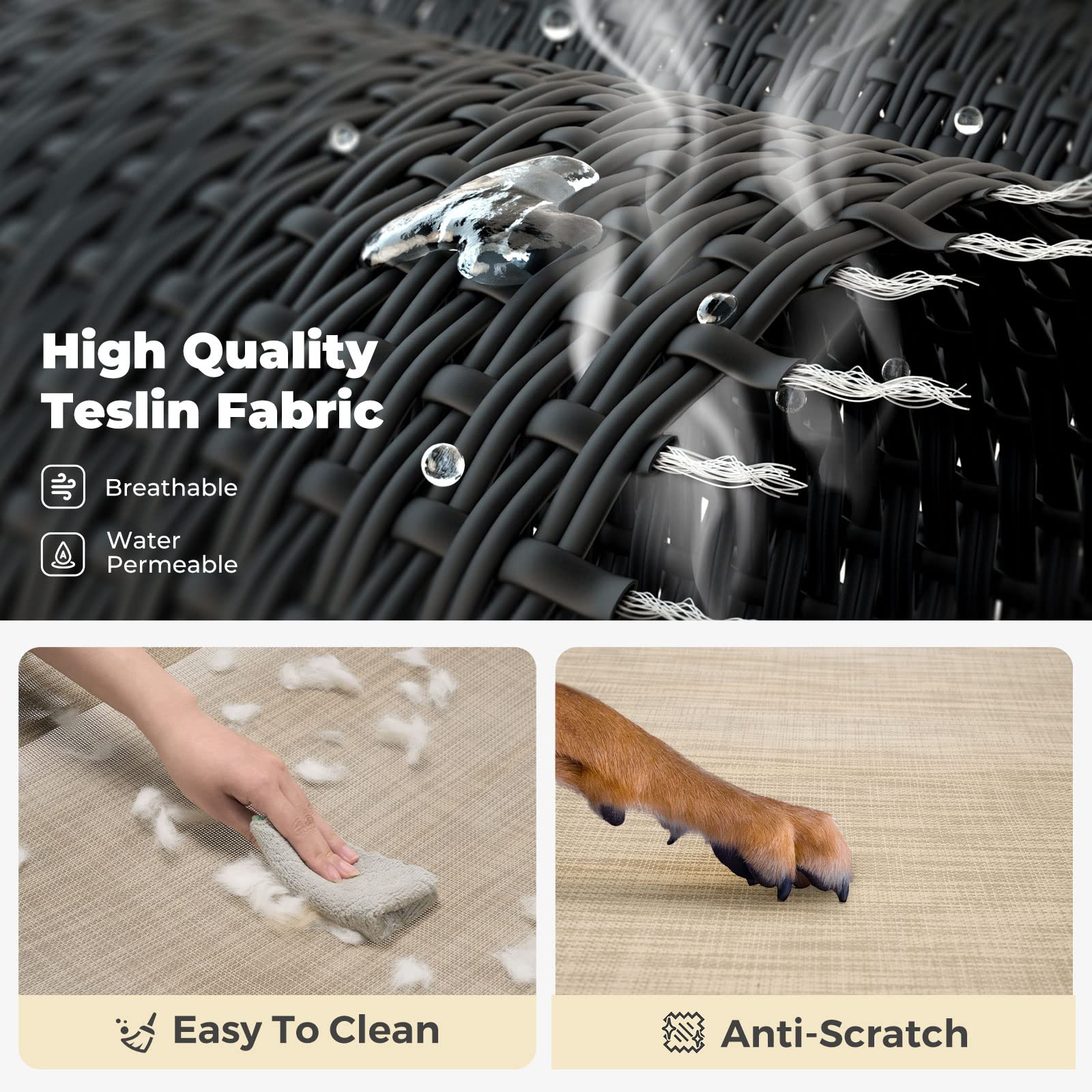 Veehoo Original Cooling Elevated Dog Bed, Outdoor Raised Dog Cots Bed For Large Dogs, Chew Proof Standing Pet Bed With Washable Breathable Mesh, No-Slip Feet For Indoor Outdoor, Xx-Large, Beige Coffee