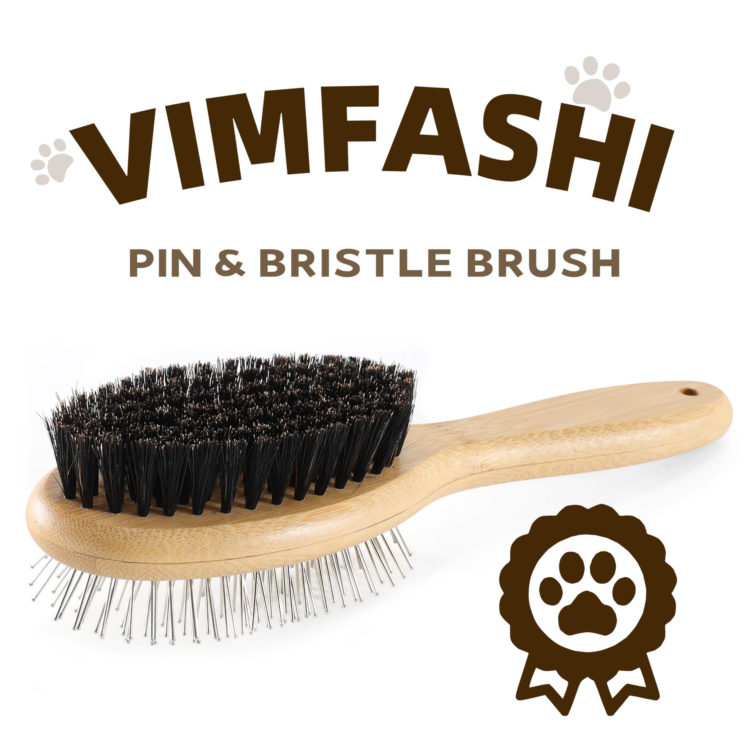 Vimfashi Double Sided Dog Brush Pin And Boar Bristle Pet Grooming Comb For Long Or Short Haired Dogs And Cats Removing Shedding