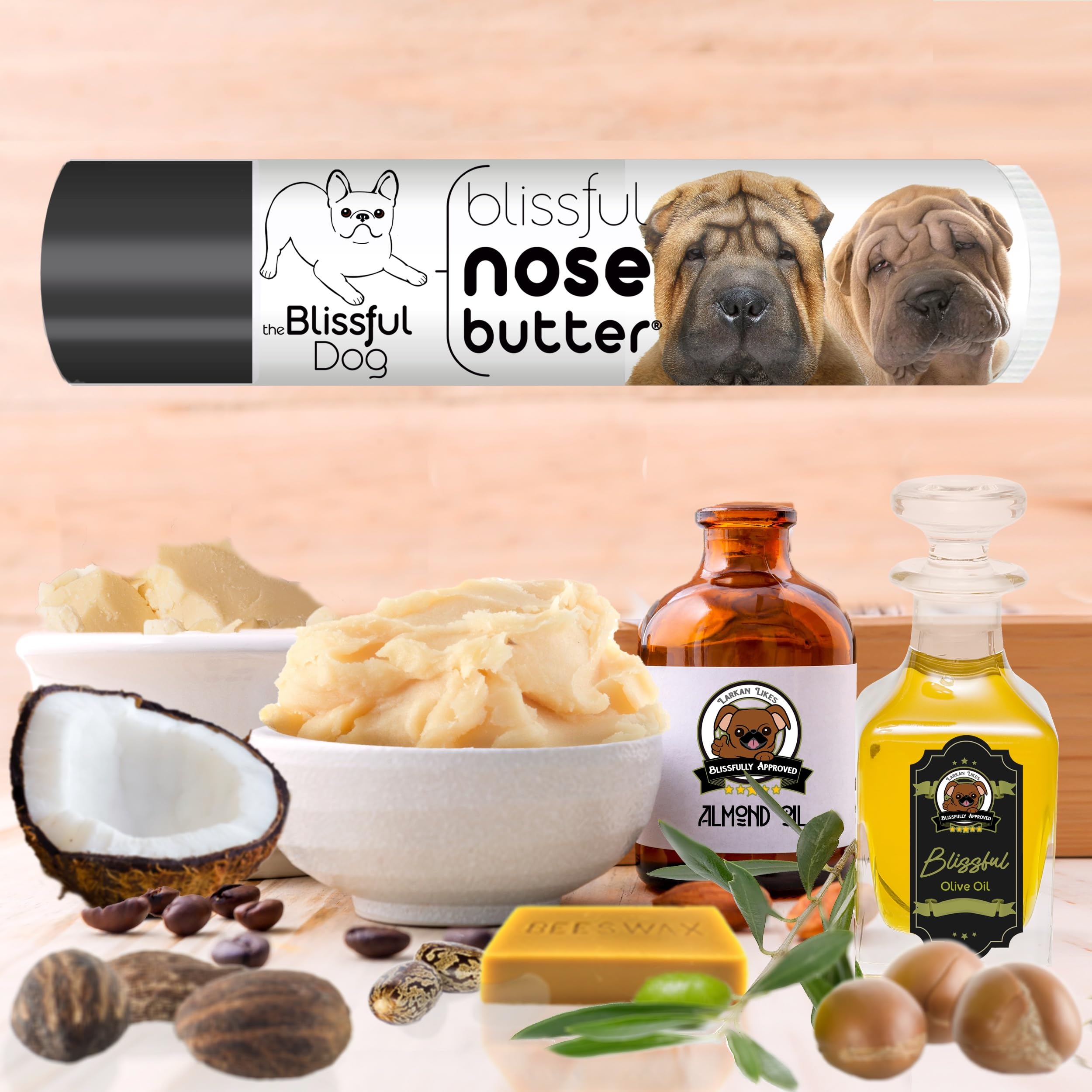 The Blissful Dog Chinese Shar-Pei Unscented Nose Butter Tube, 0.15-Ounce