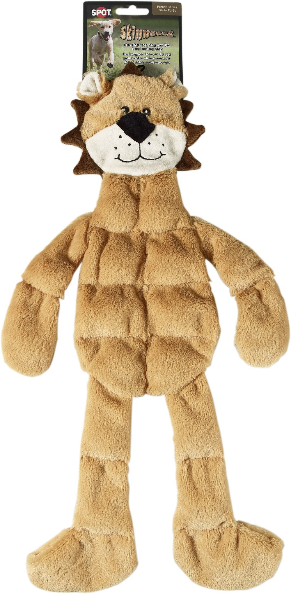 Spot Ethical Skinneeez Tons-O-Squeakers 20-Inch Stuffingless Toy For Dog (Styles May Vary), Leopard