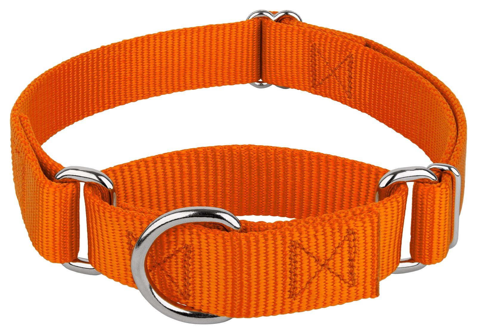 Country Brook Petz - Orange Martingale Heavy Duty Nylon Dog Collar - 21 Vibrant Color Options (3/8 Inch Width, Mini)