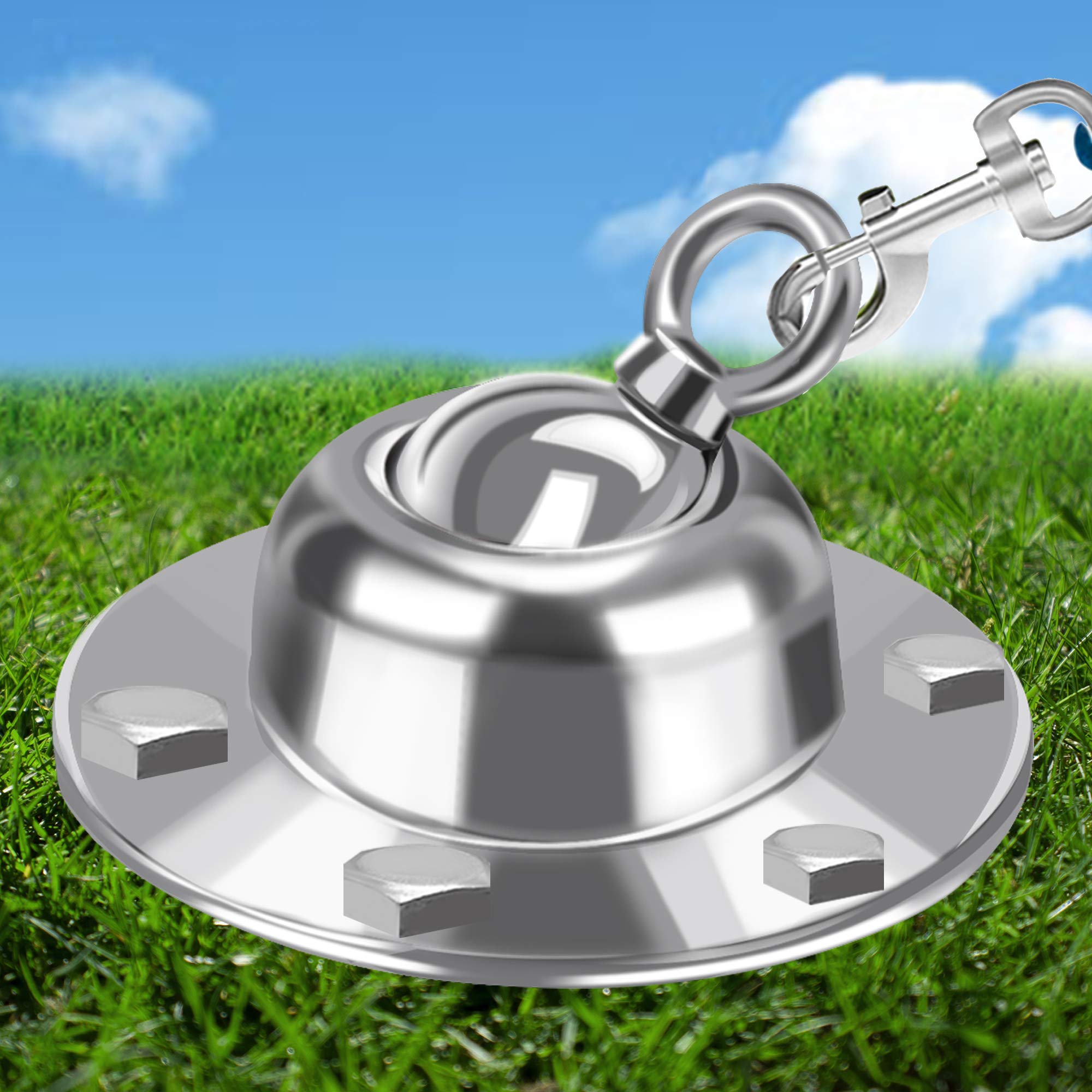 Highland Farms Select 360° Swivel Dog Tie Out Stake Dog Anchor - Heavy Duty Rust Proof Dog Yard Stake Holds 1000Lbs Of Pull Force For Yard Camping Outdoor