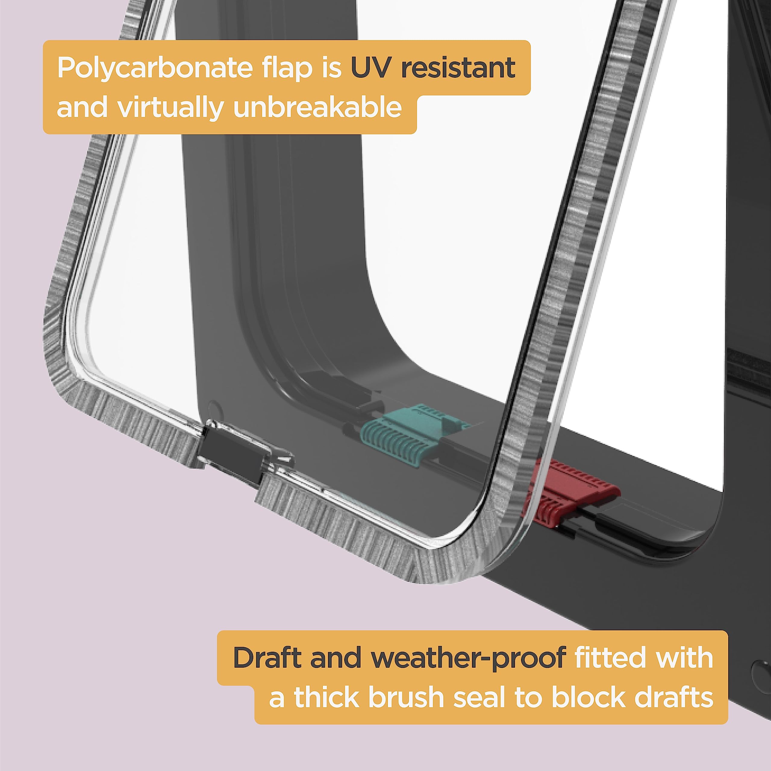 Hakuna Pets Standard Cat And Small Pet Door, Small, Black, Pets Up To 11 Lbs.