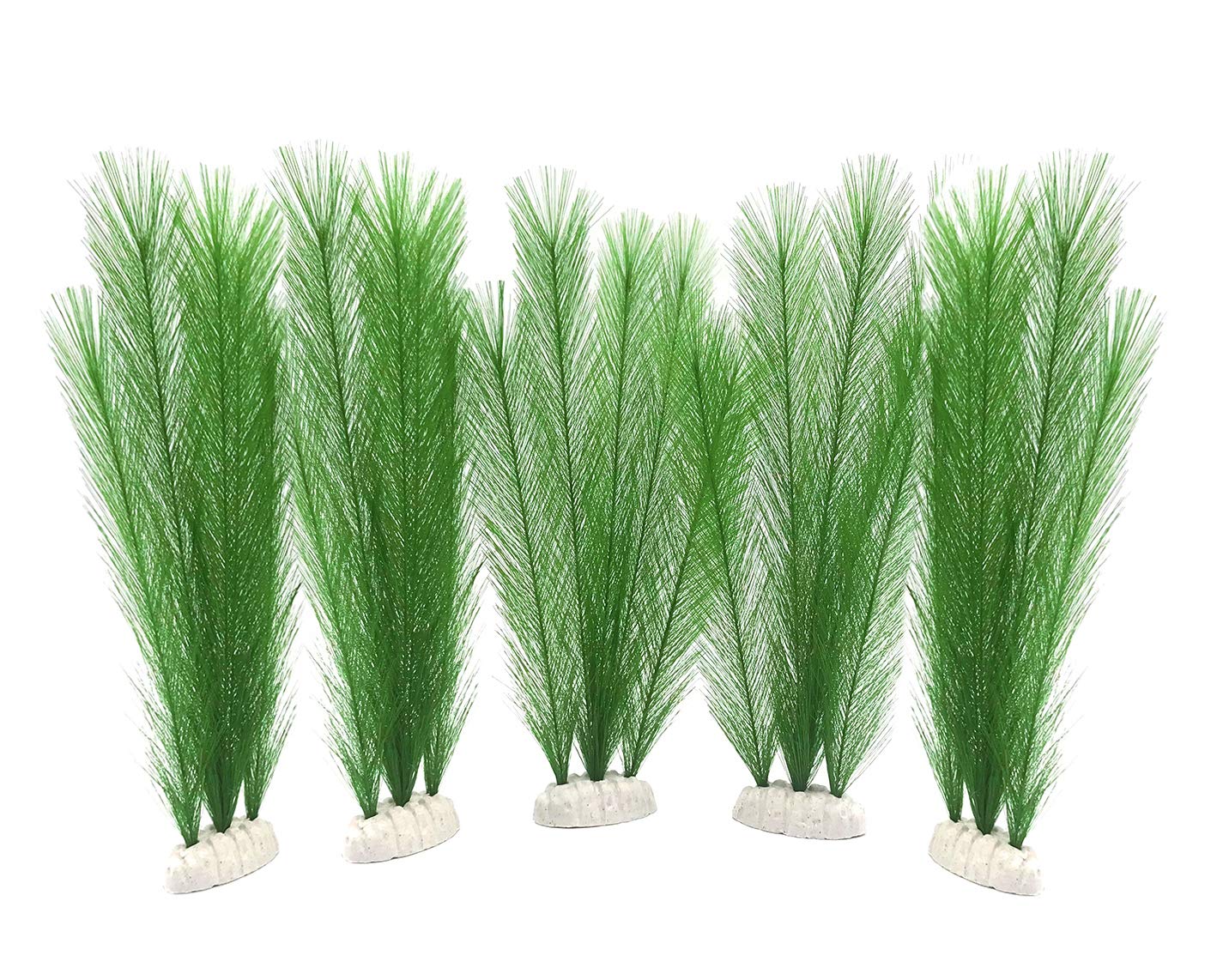 BEGONDIS Aquarium Decorations 5Pcs Fish Tank Artificial Green Water Plants Made of Silk Fabrics Plastic