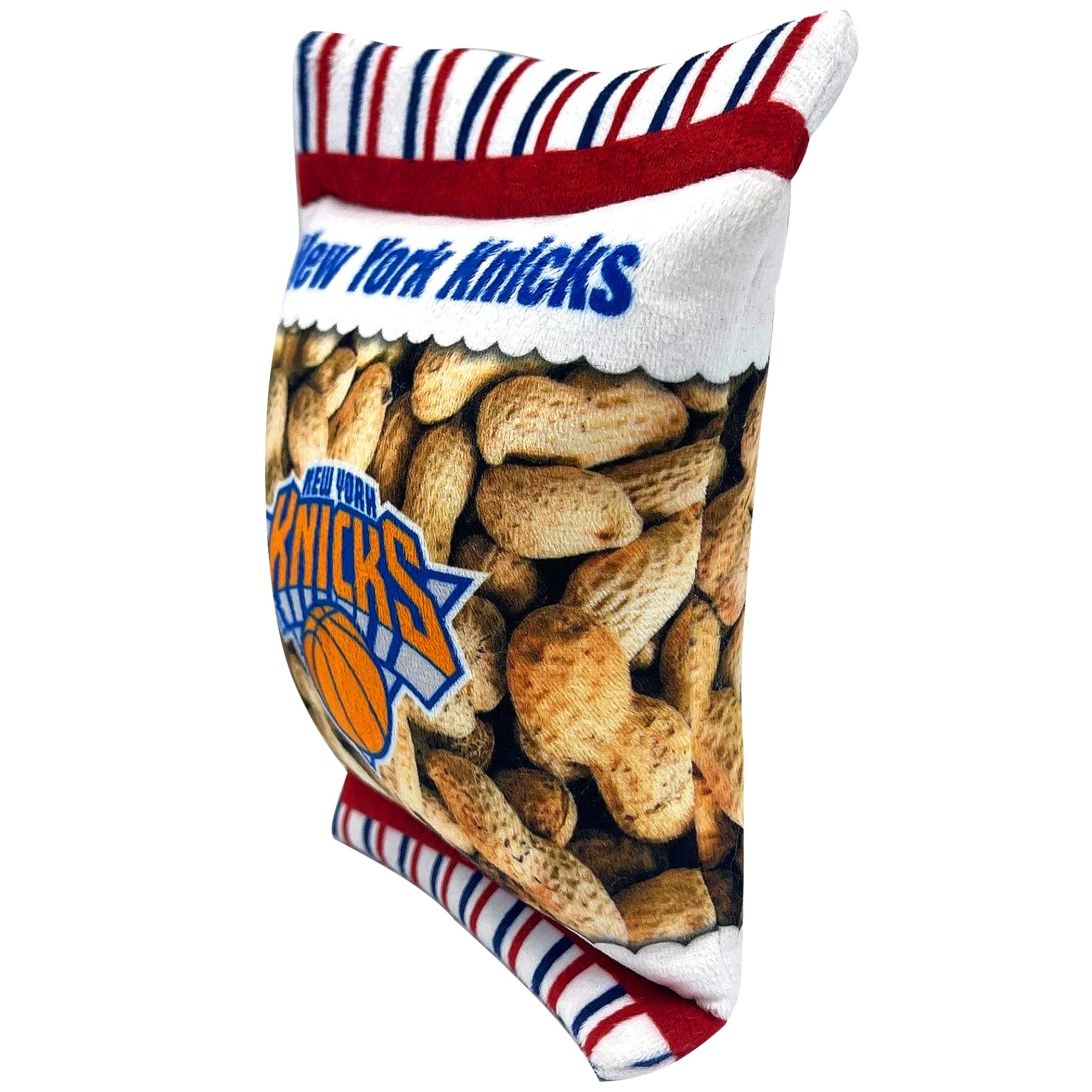 Pets First Nba New York Knicks Crinkle Fine Plush Dog & Cat Squeak Toy - Cutest Stadium Peanuts Snack Plush Toy For Dogs & Cats