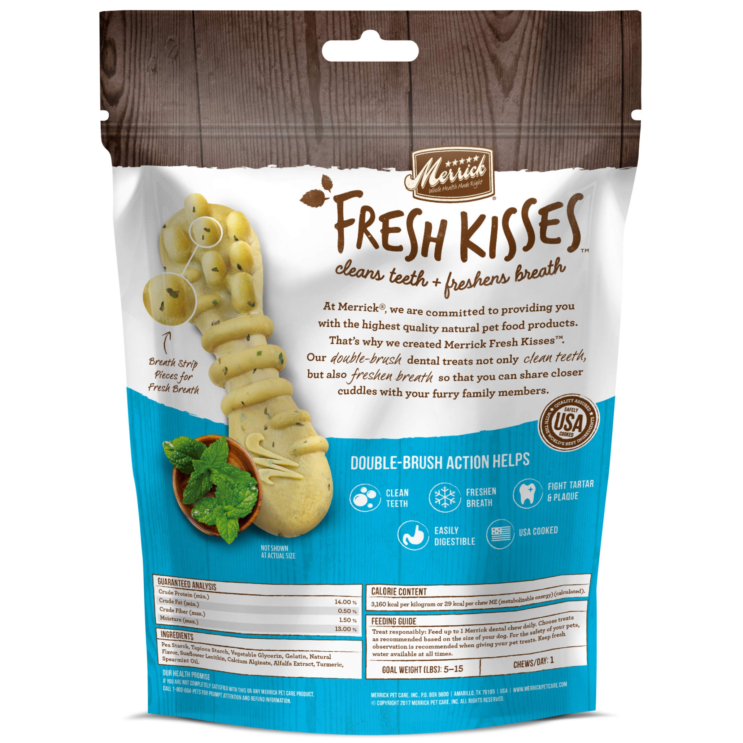Merrick Fresh Kisses Mint Breath Strips For Extra Small Dogs (7-17 Lbs) 12Oz