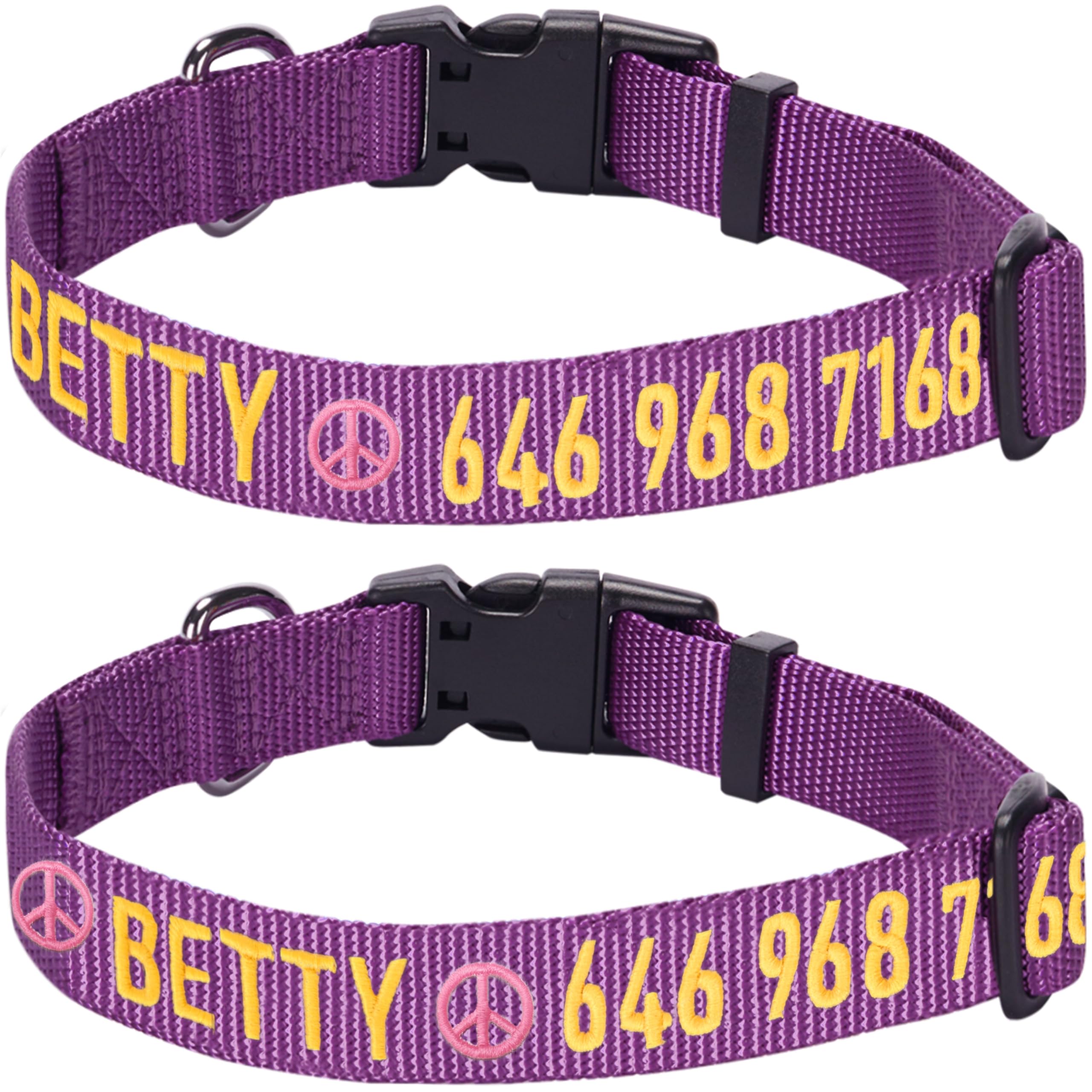 Blueberry Pet Essentials Personalized Dog Collars For Large Dogs | Adjustable & Personalized Dog Collar With Name Tag - Embroide
